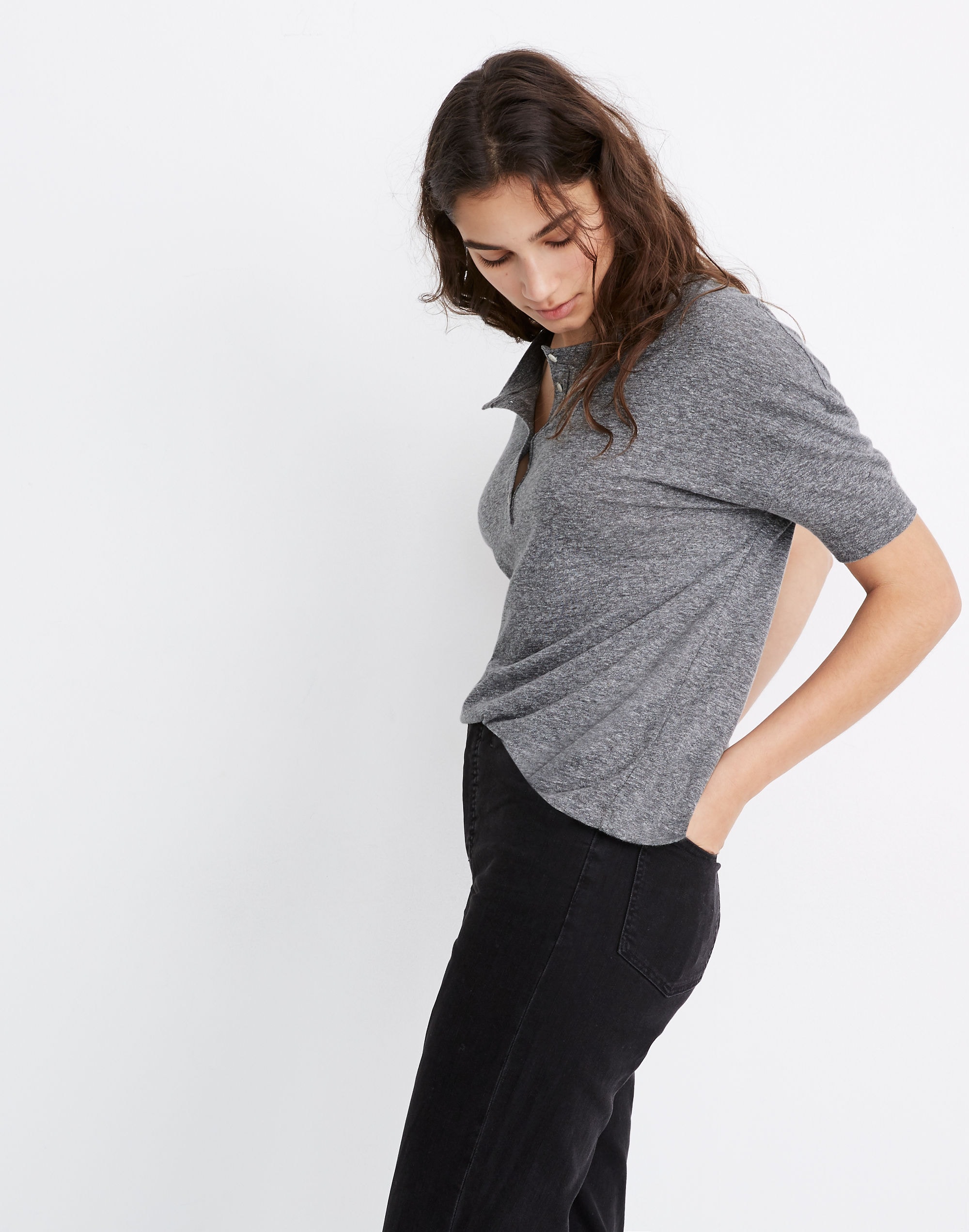 Rivet & Thread Heathered Henley Tee | Madewell