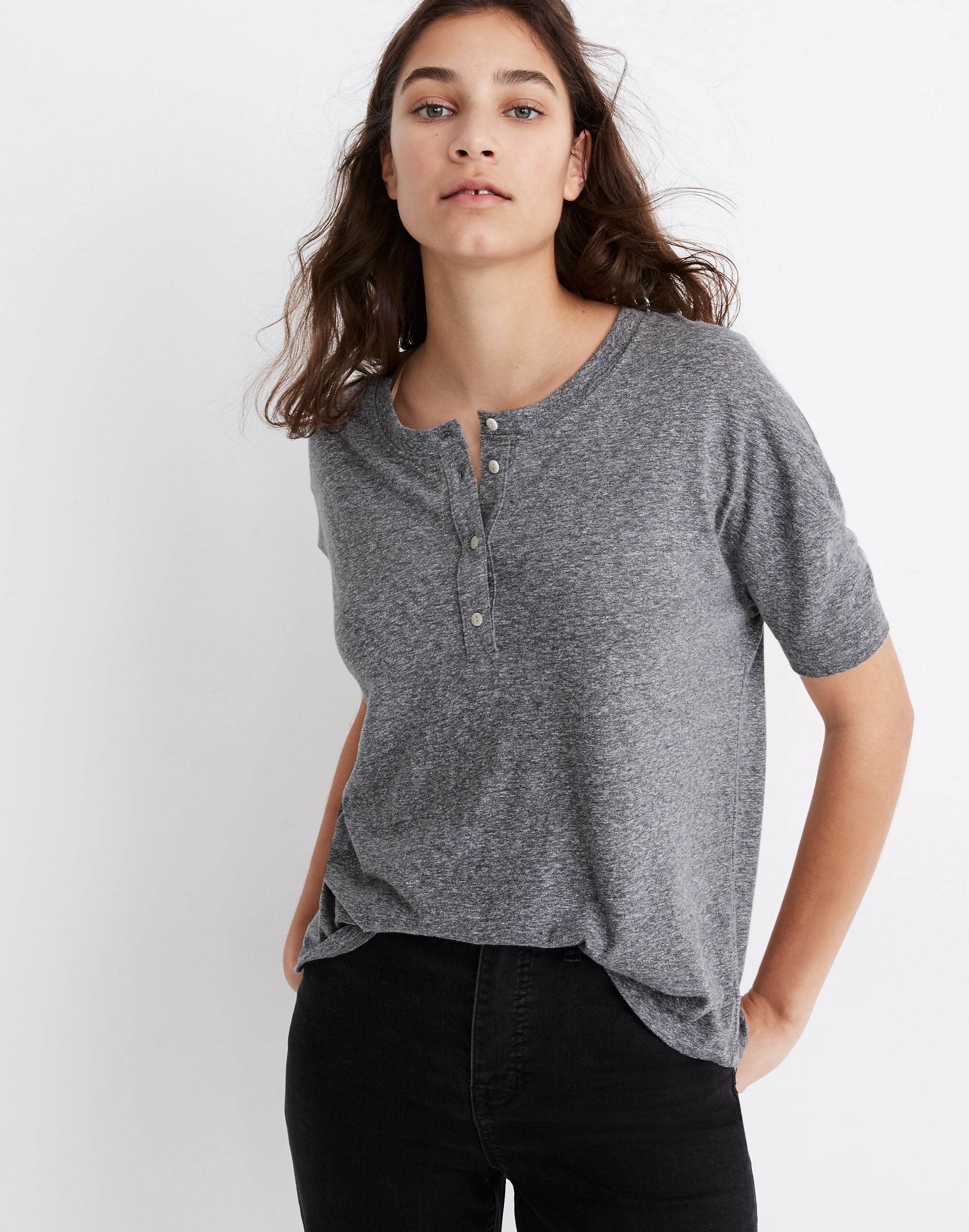 Rivet & Thread Heathered Henley Tee | Madewell