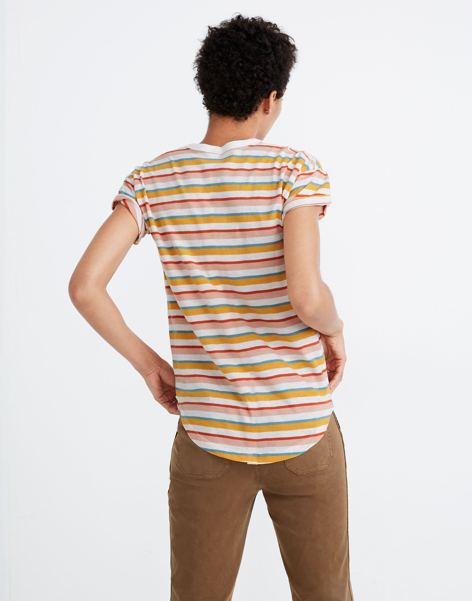 Whisper Cotton Rib-Crewneck Tee Daniels Stripe | Madewell