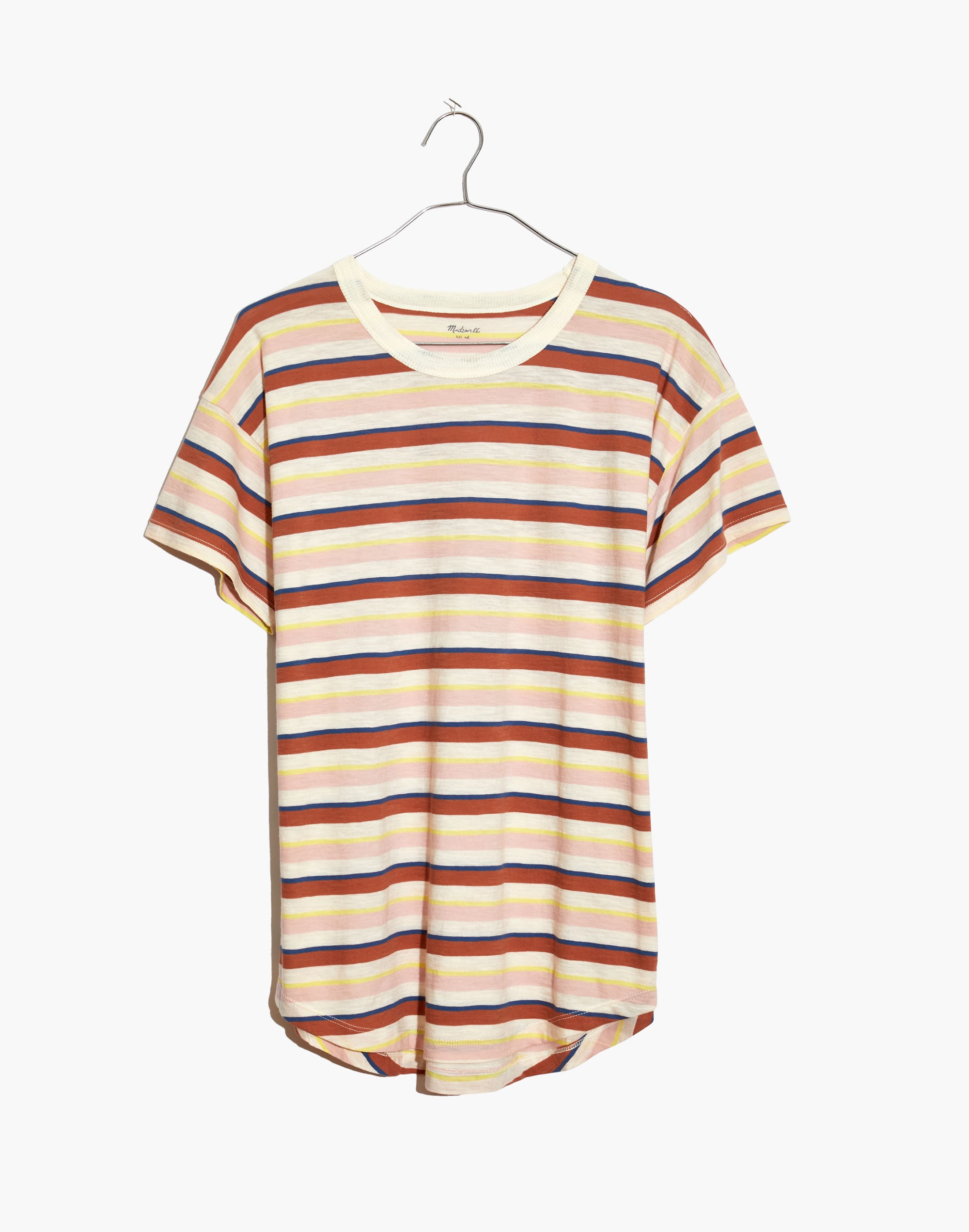 Whisper Cotton Rib-Crewneck Tee Daniels Stripe | Madewell