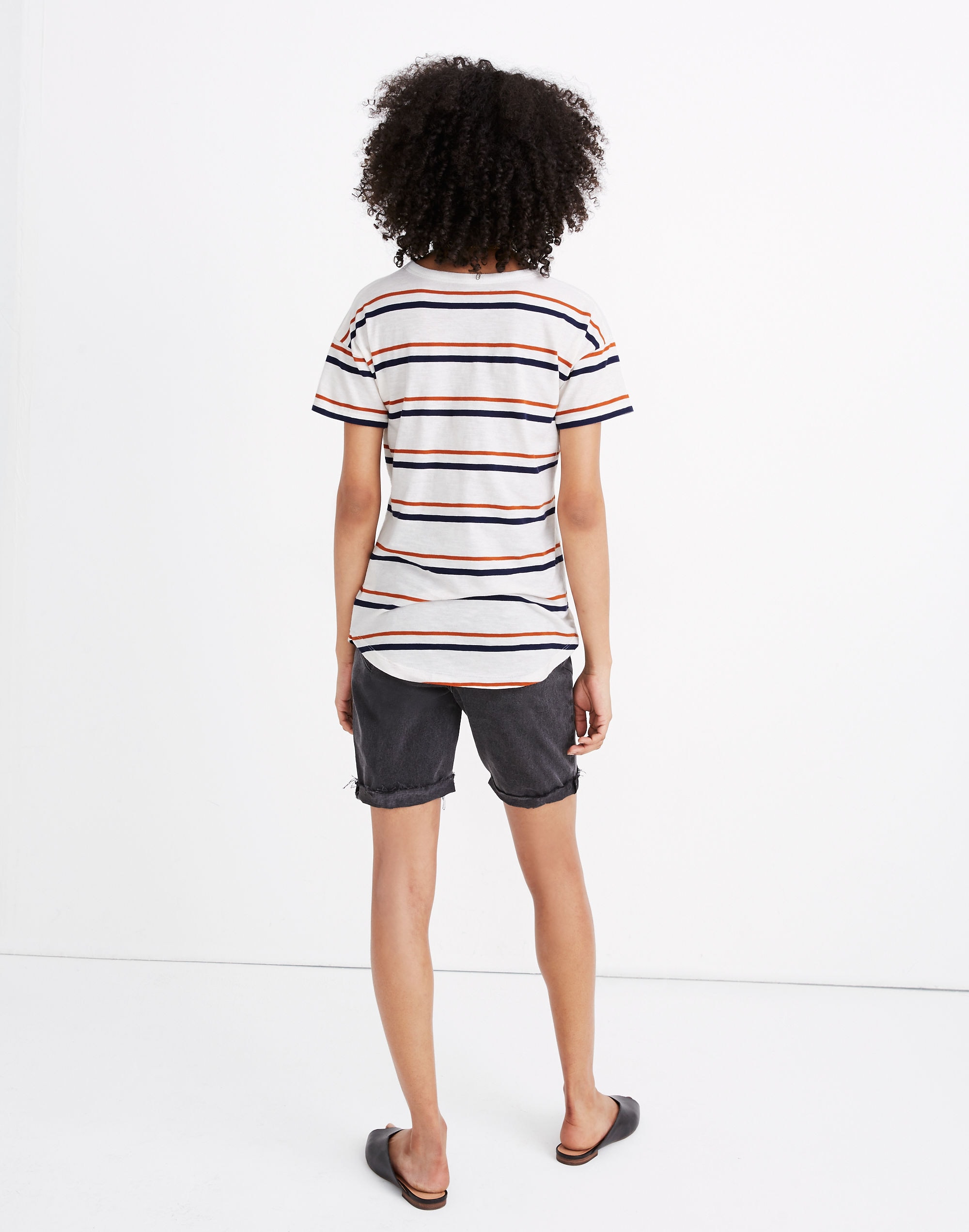 Whisper Cotton Rib-Crewneck Tee Smithly Stripe | Madewell