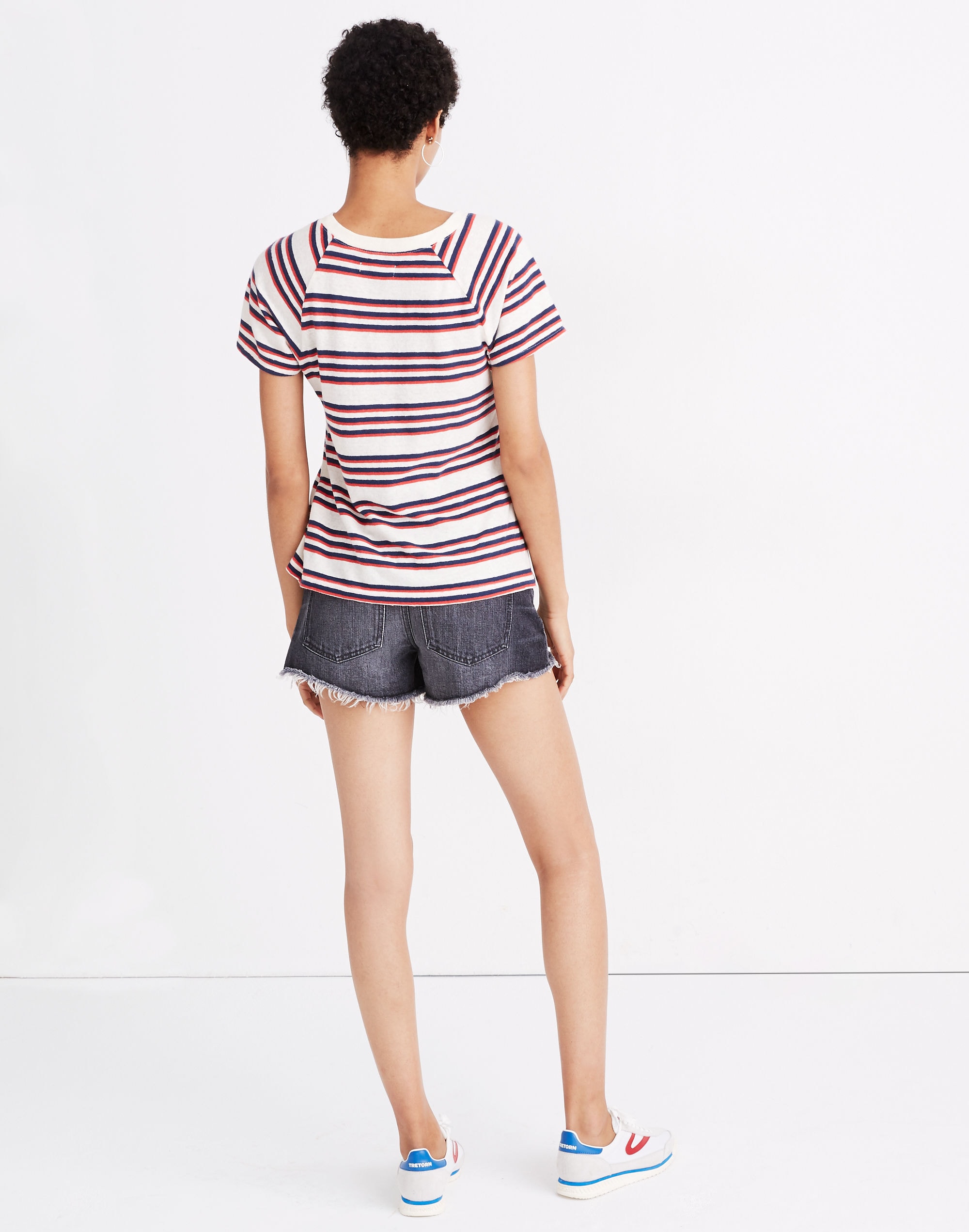 Flare-Sleeve Raglan Tee Stripe | Madewell