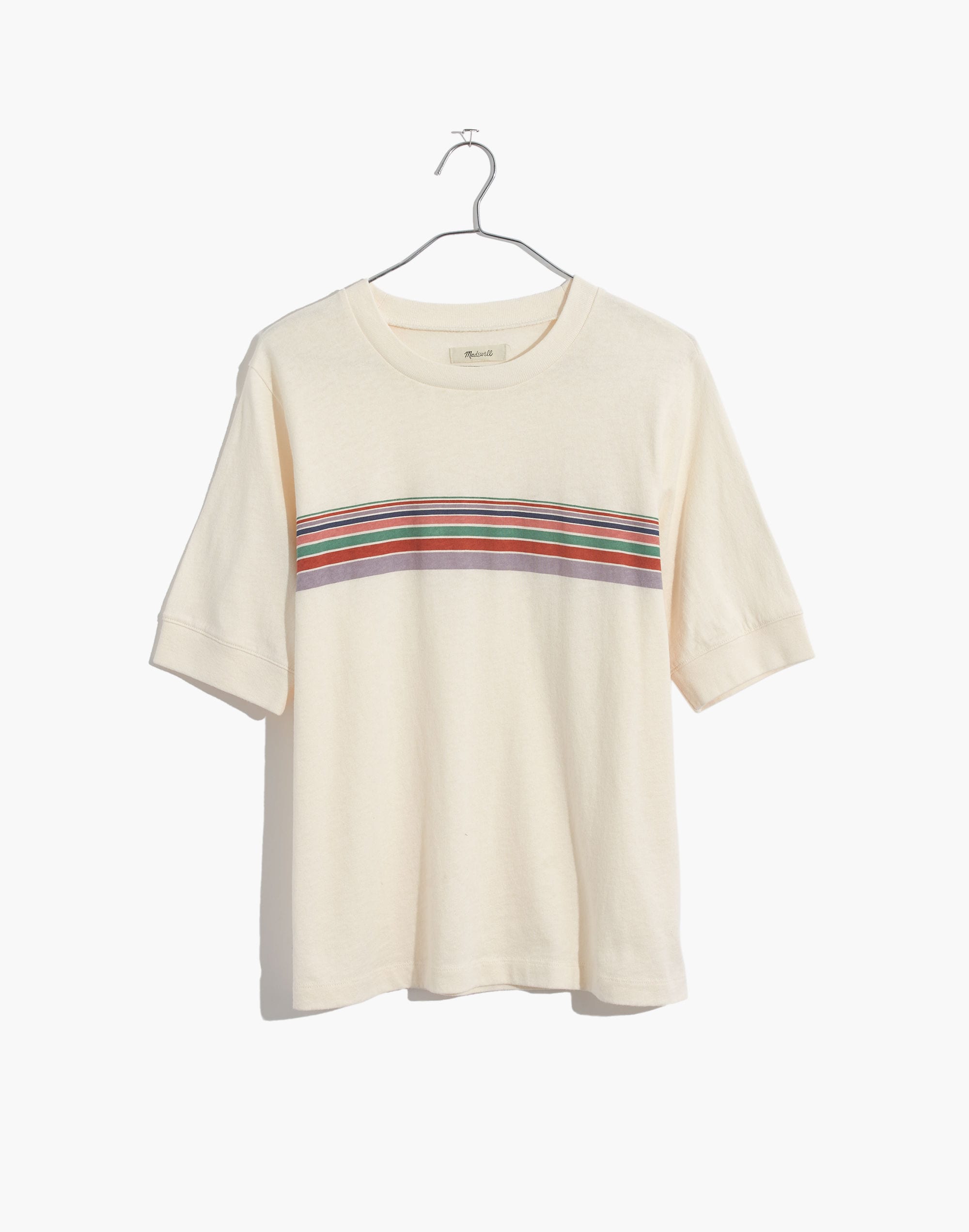 Recycled Cotton Placed-Stripe Relaxed Tee | Madewell