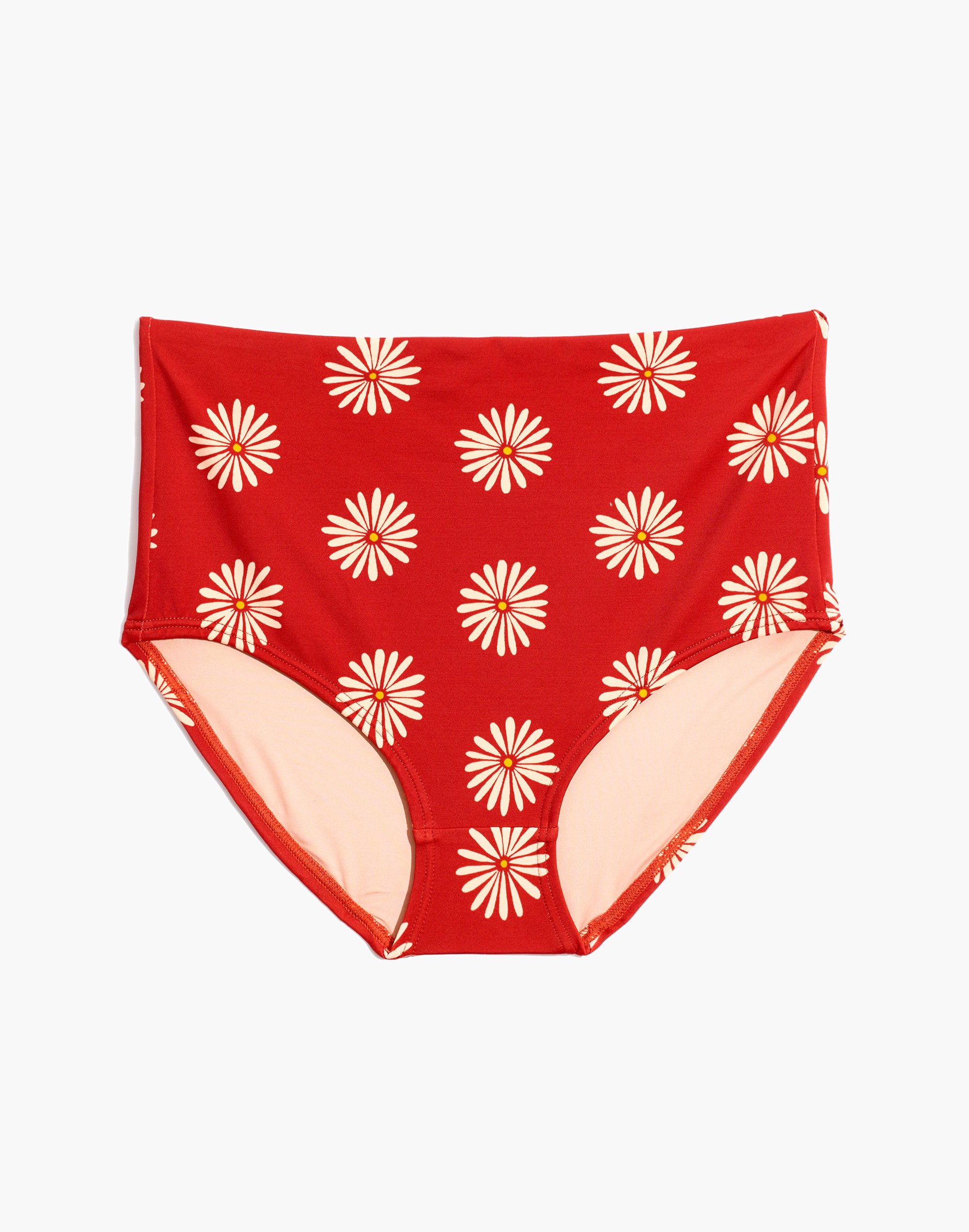 Madewell Second Wave Retro High-Waisted Bikini Bottom in Daisy Daydream | Madewell