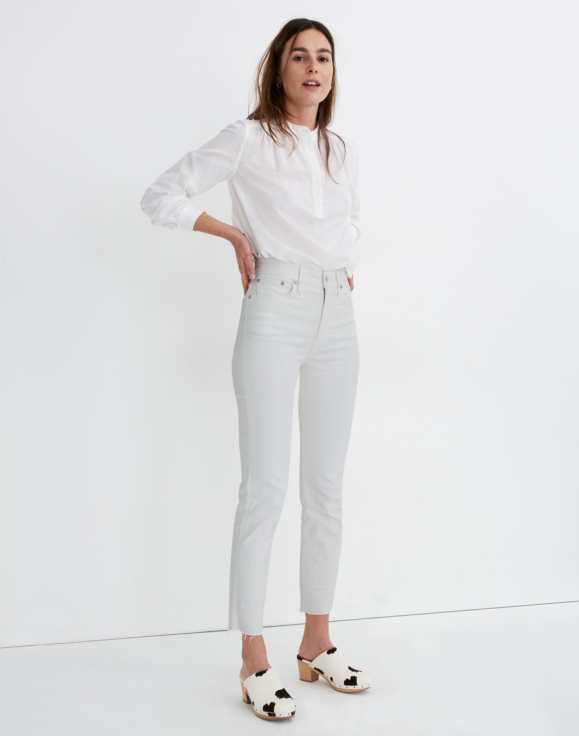 The Petite Perfect Vintage Jean in Tile White: Raw-Hem Edition