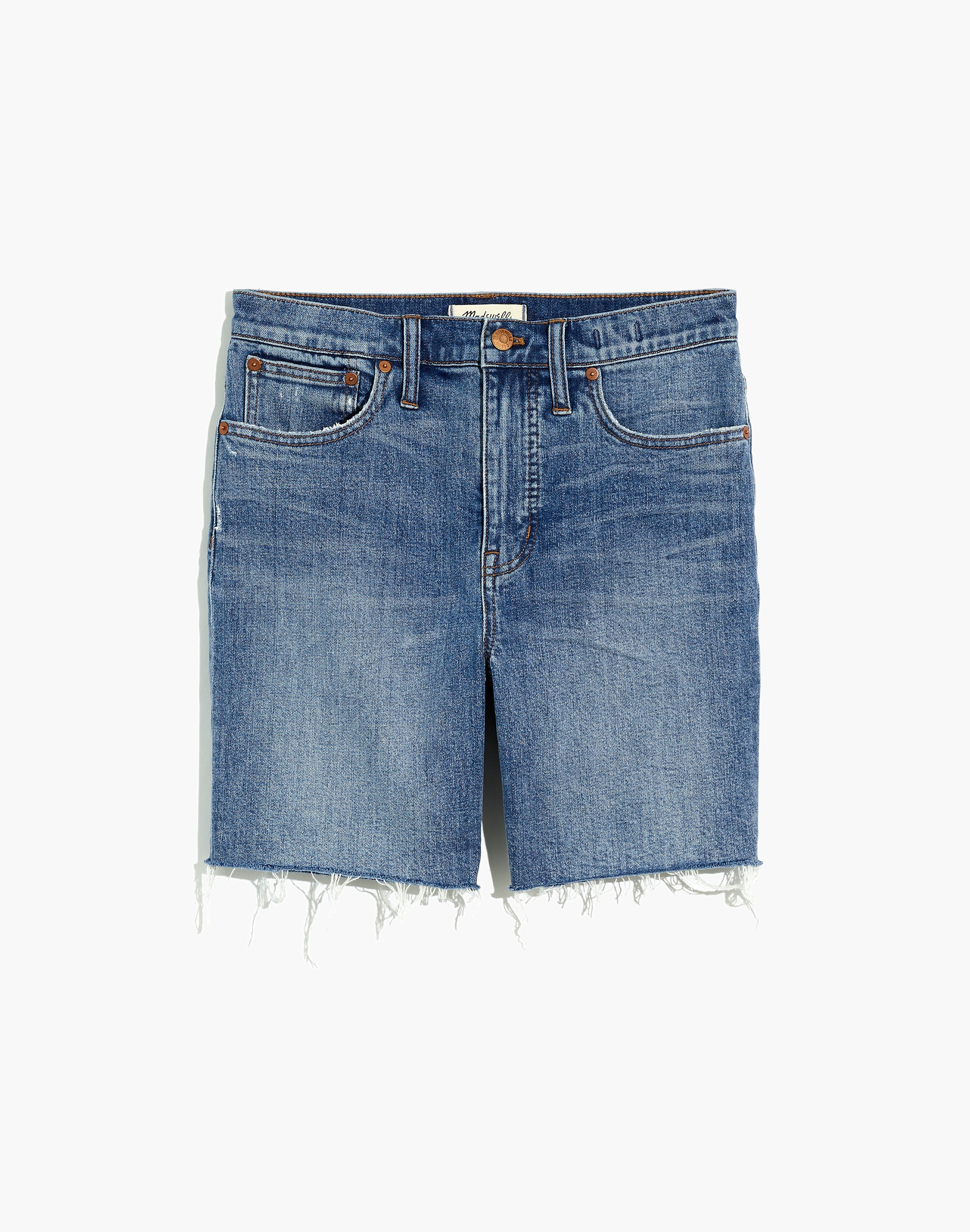 High-Rise Mid-Length Denim Shorts Gosford Wash | Madewell