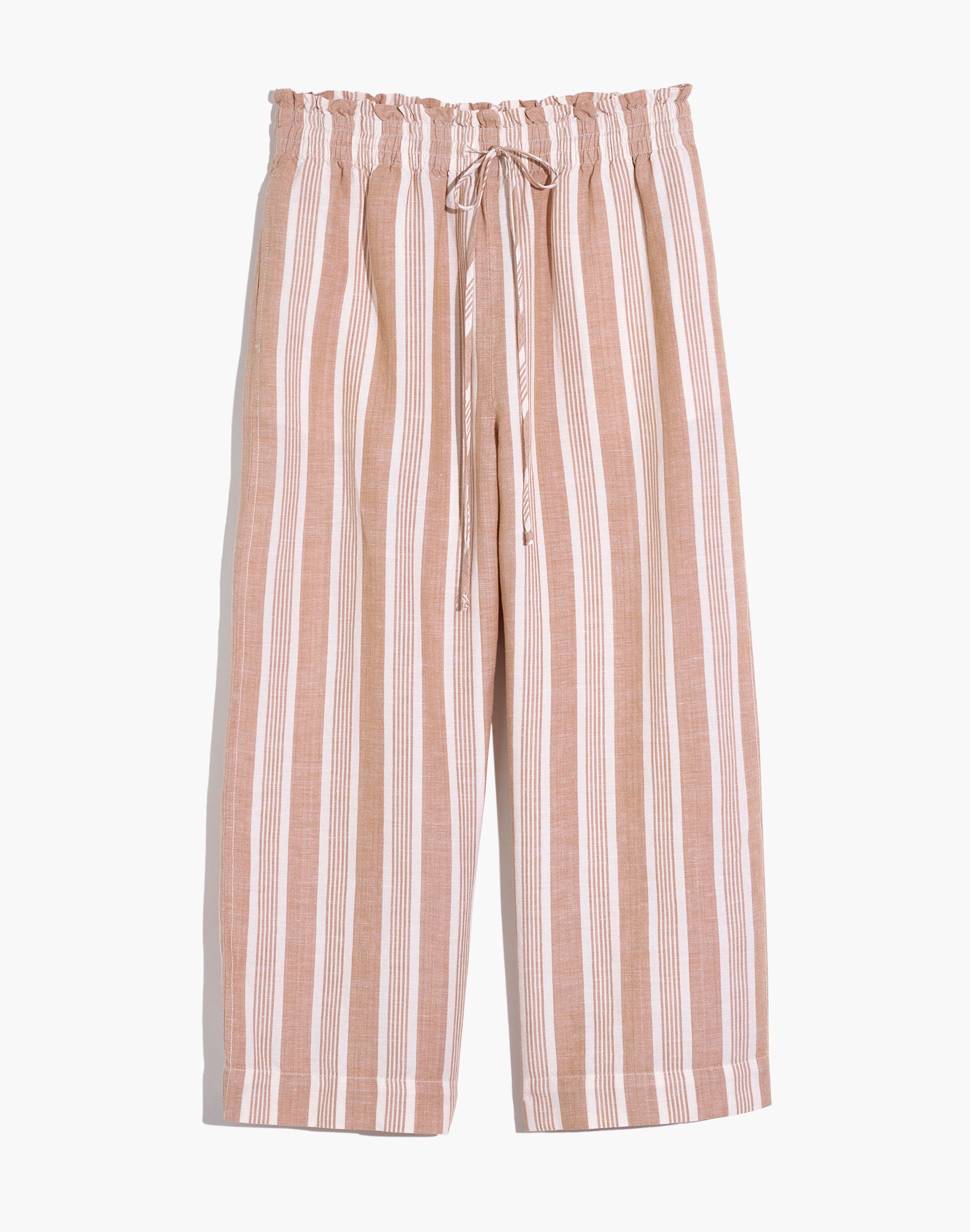 Smocked Huston Pull-On Crop Pants Stripe | Madewell