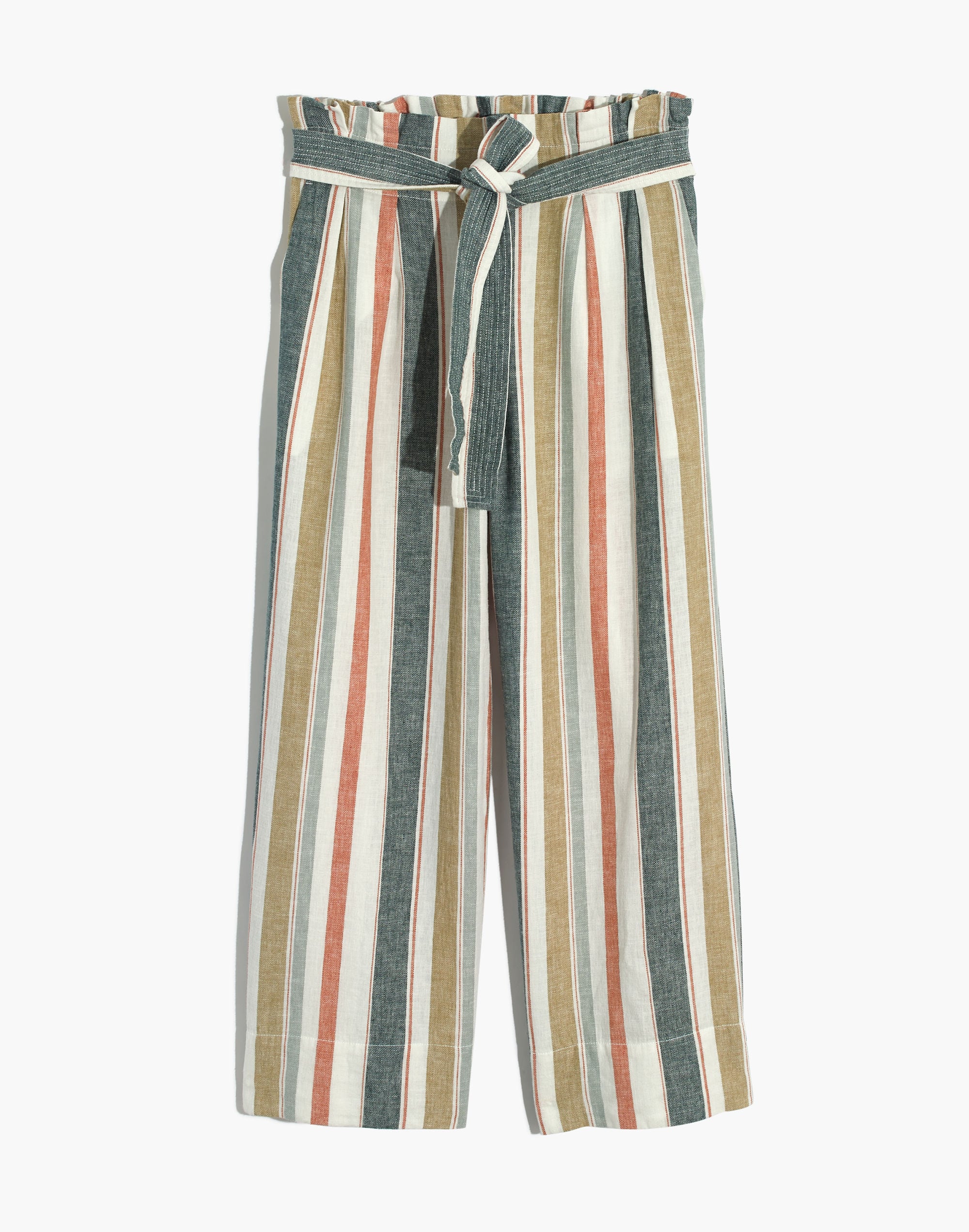 Tie-Waist Huston Pull-On Crop Pants Stripe | Madewell