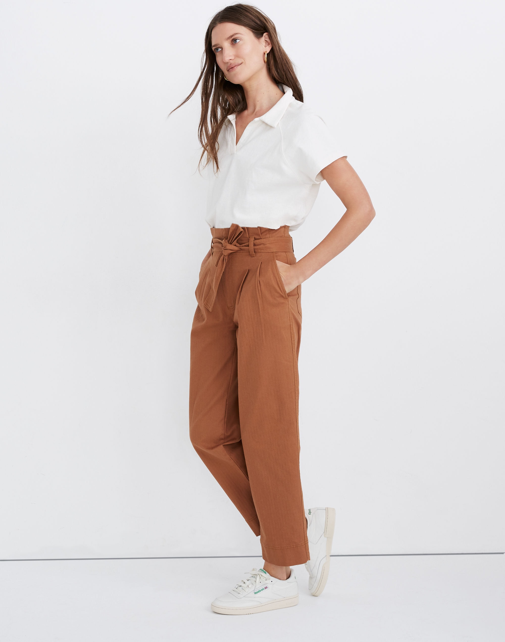 Herringbone Paperbag Pants | Madewell