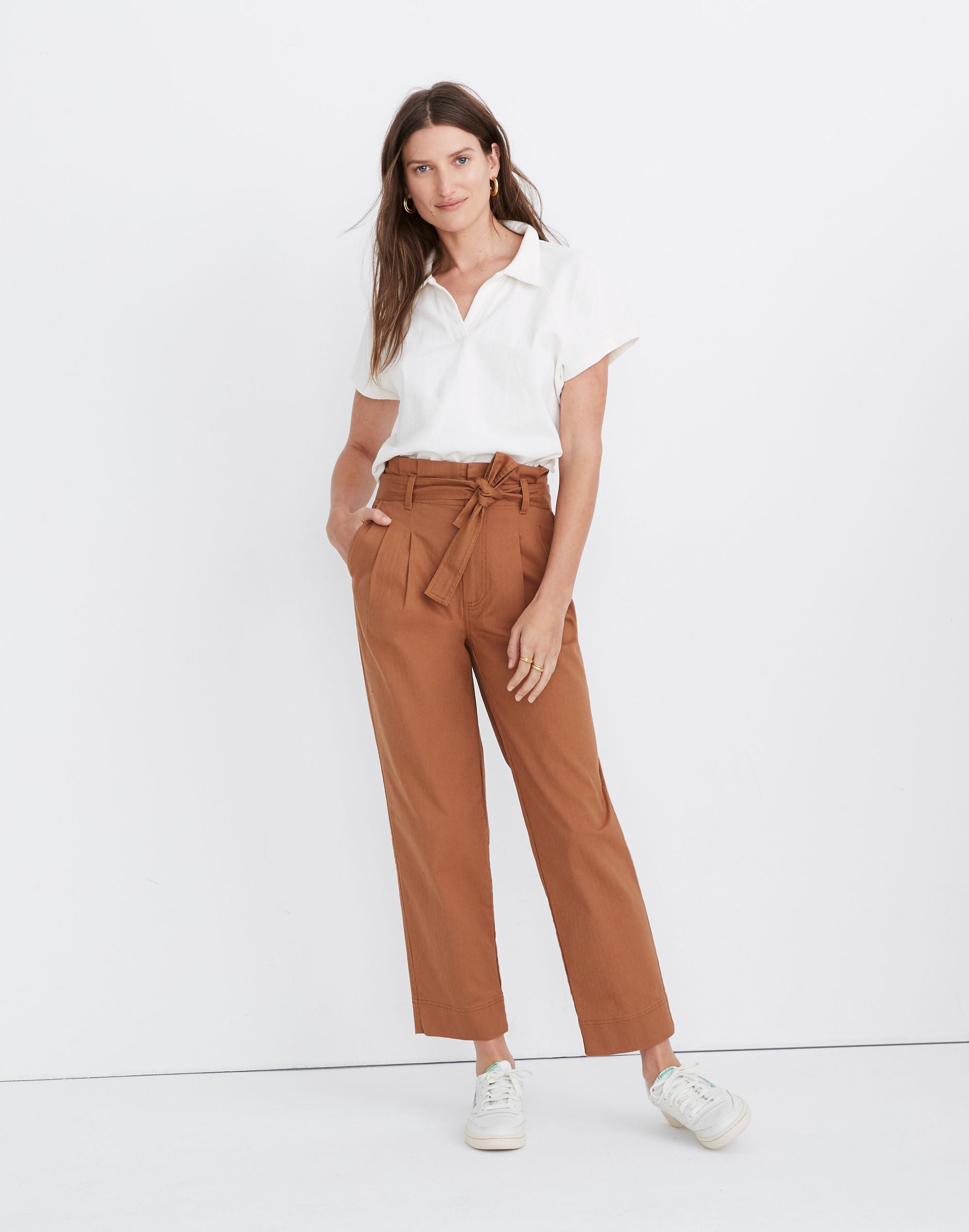 Herringbone Paperbag Pants | Madewell