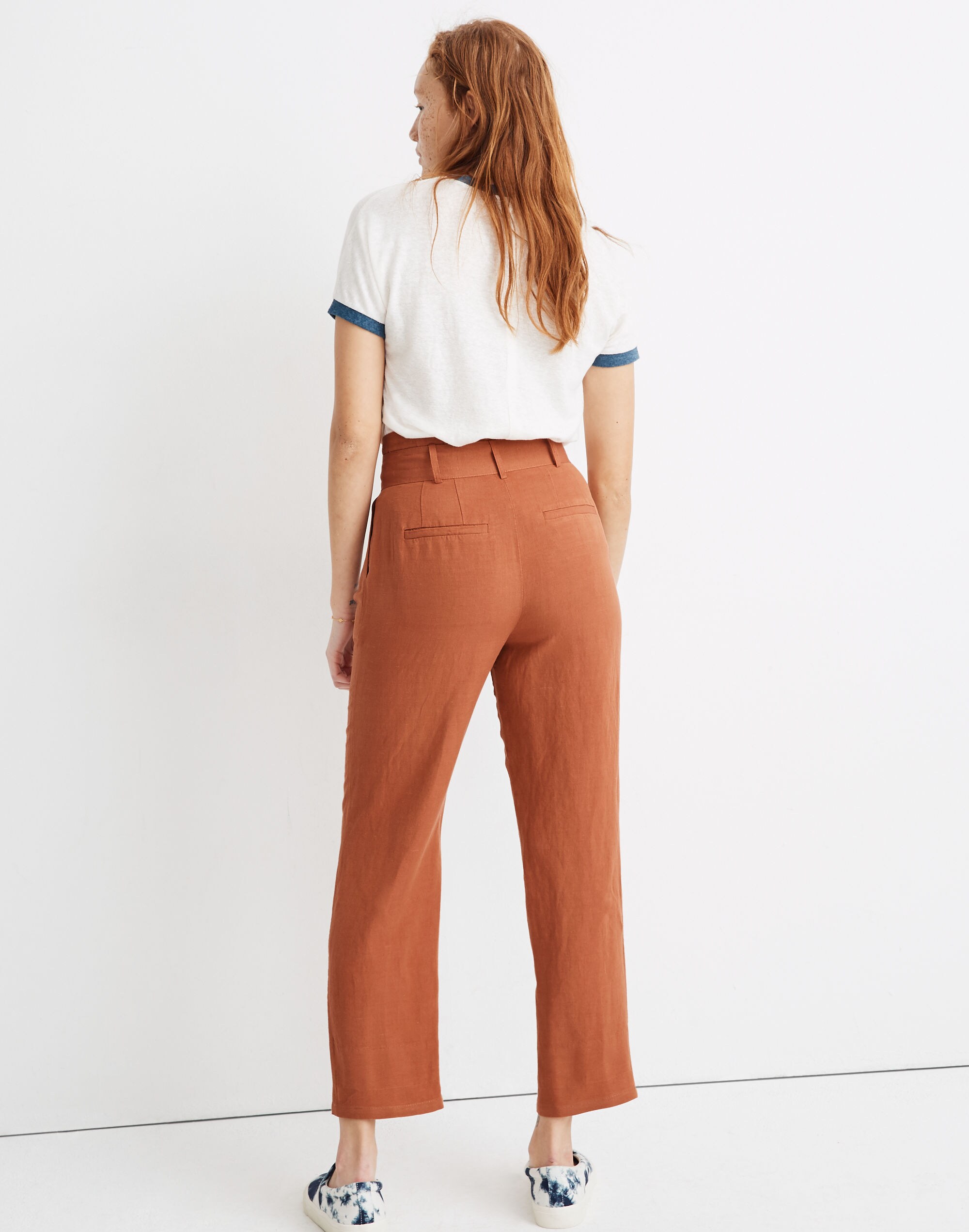 Linen-Blend Paperbag Pants | Madewell