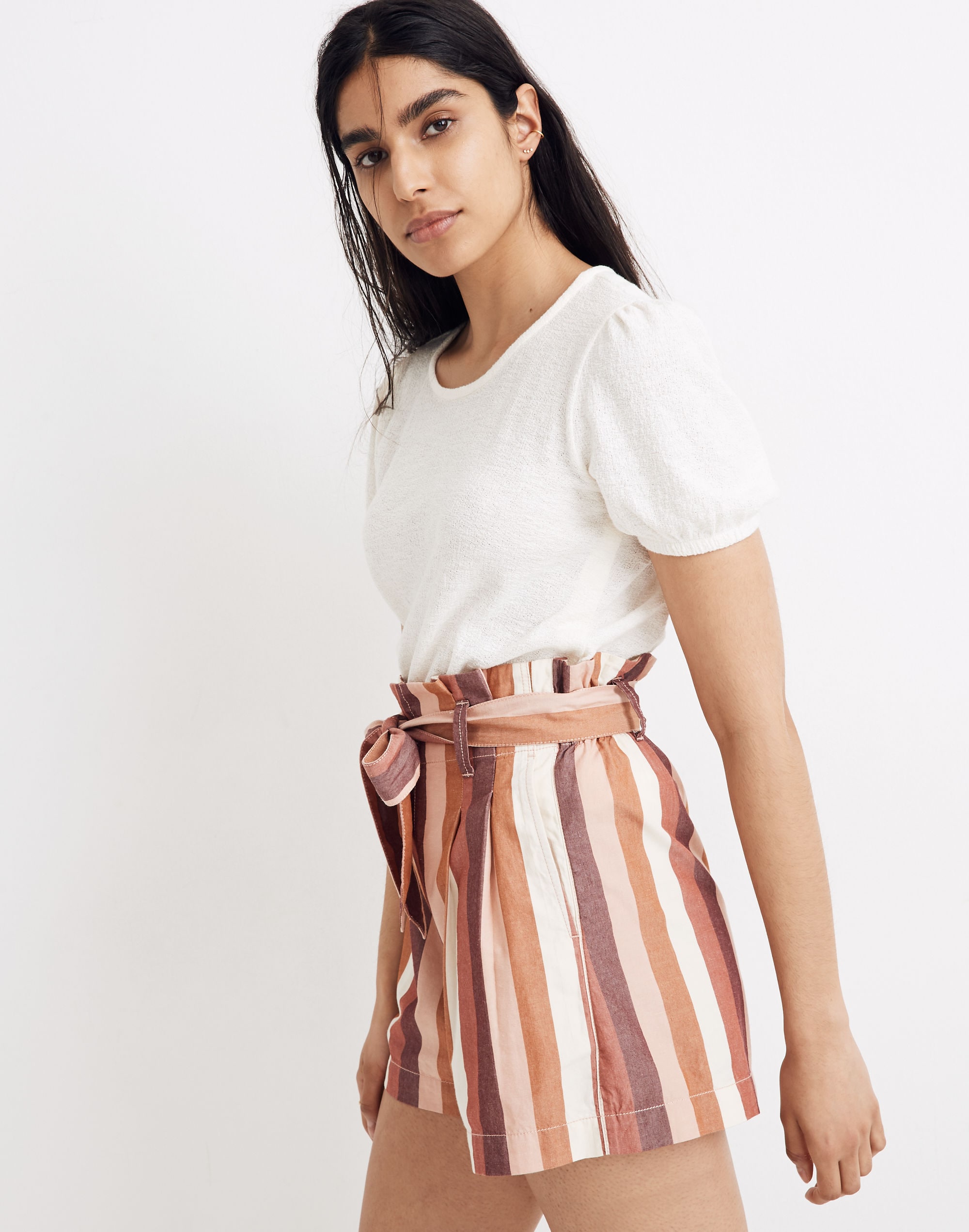 Paperbag Shorts Rainbow Stripe | Madewell