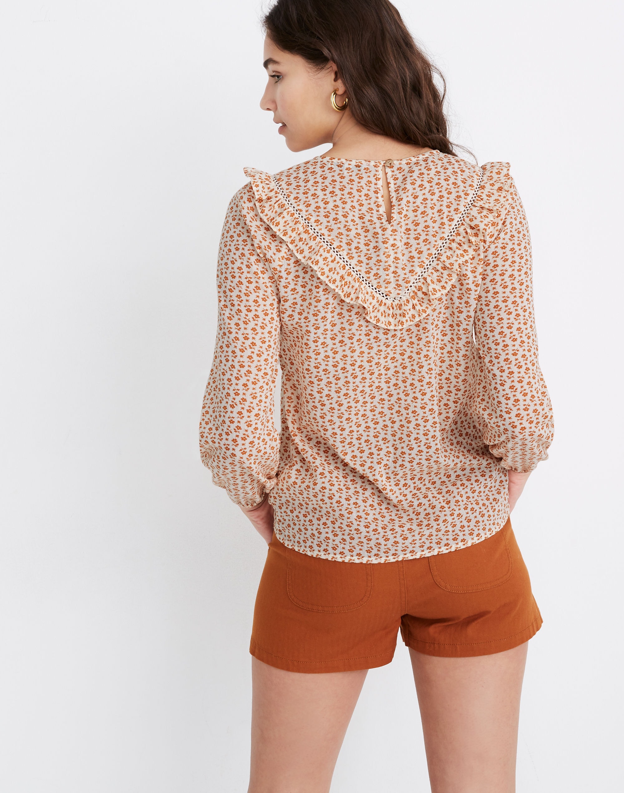 Ruffle-Yoke Prairie Top in Cutout Blooms | Madewell