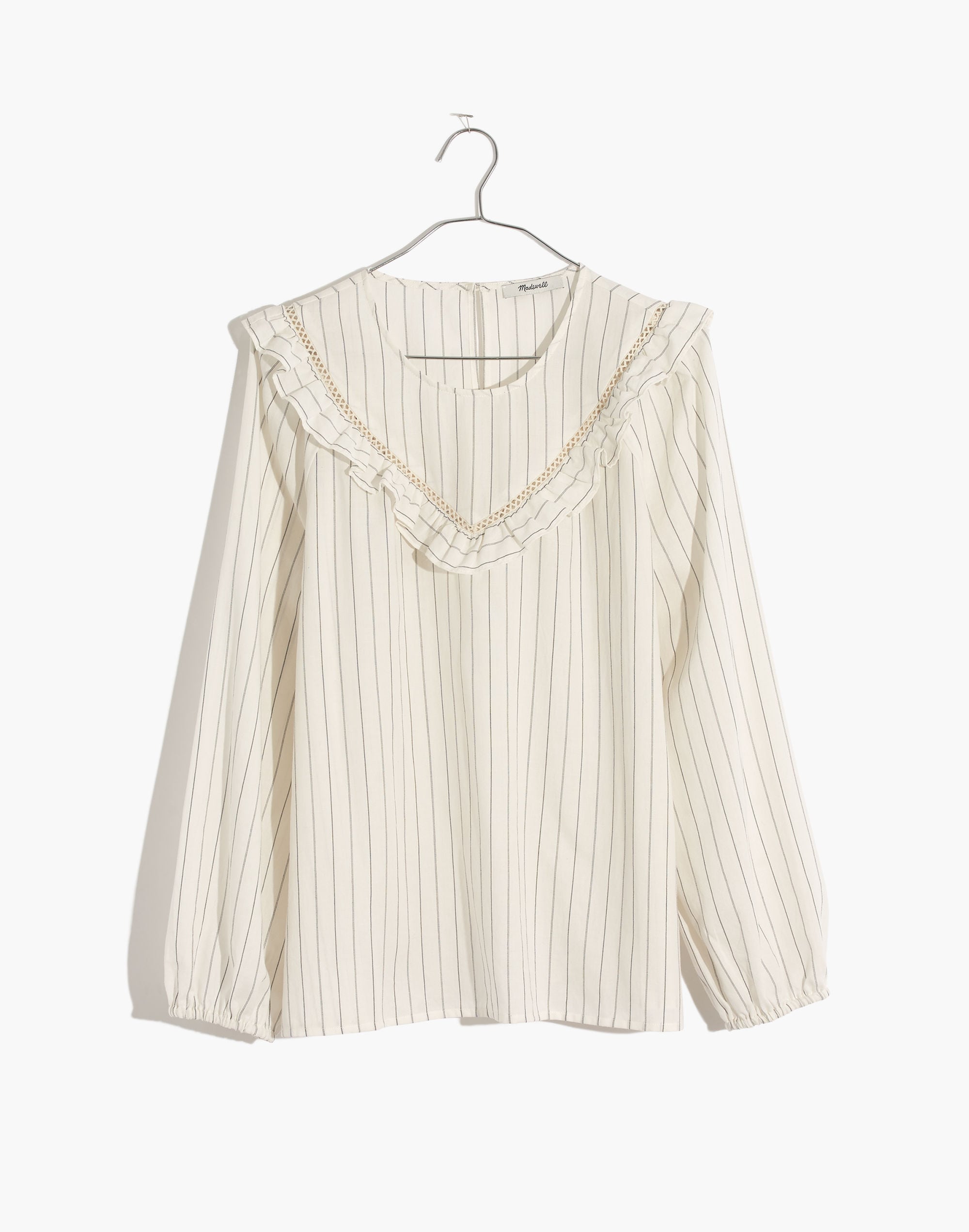 Ruffle-Yoke Prairie Top in Pinstripe | Madewell