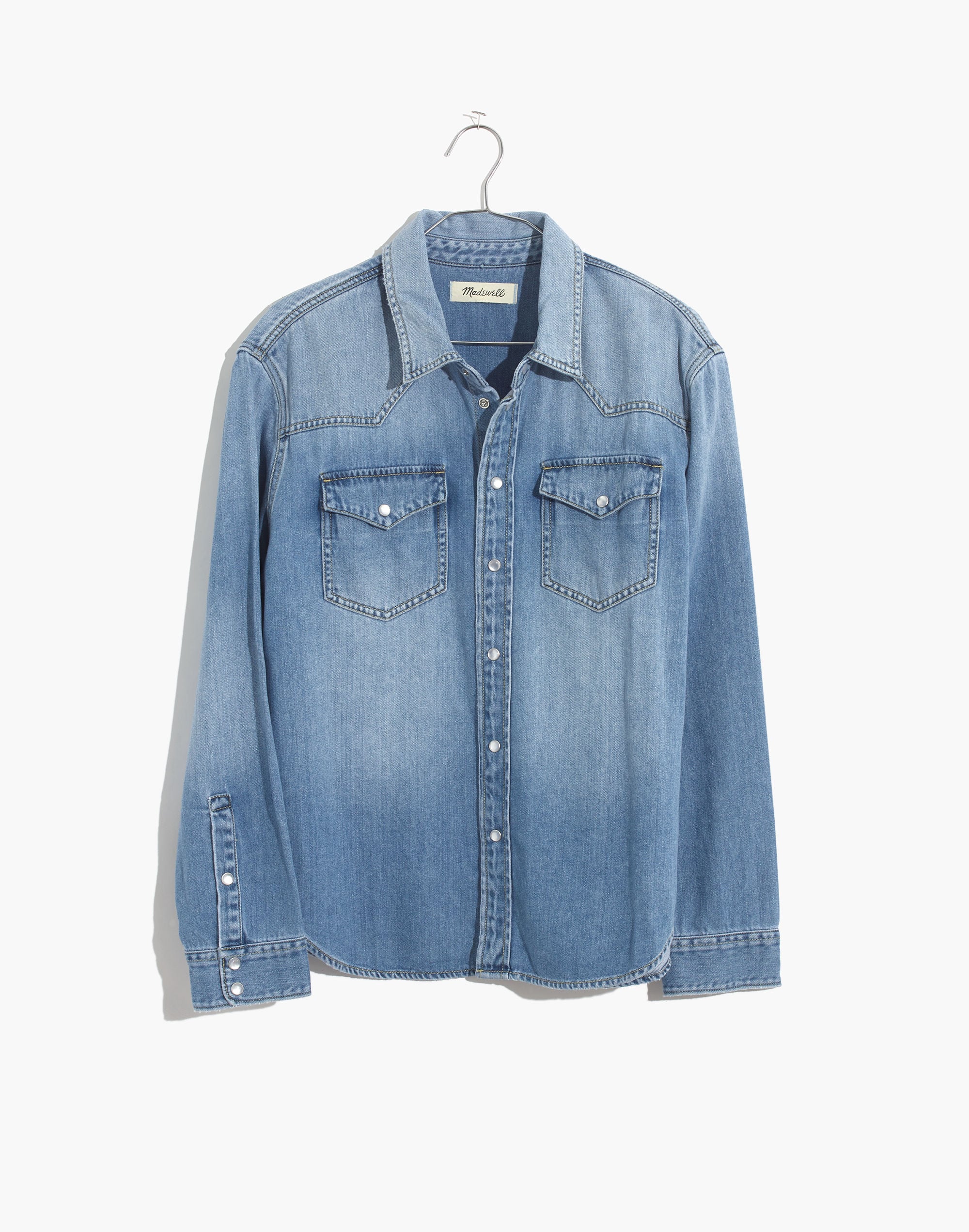 Denim Oversized Western Shirt in Aberdale Wash