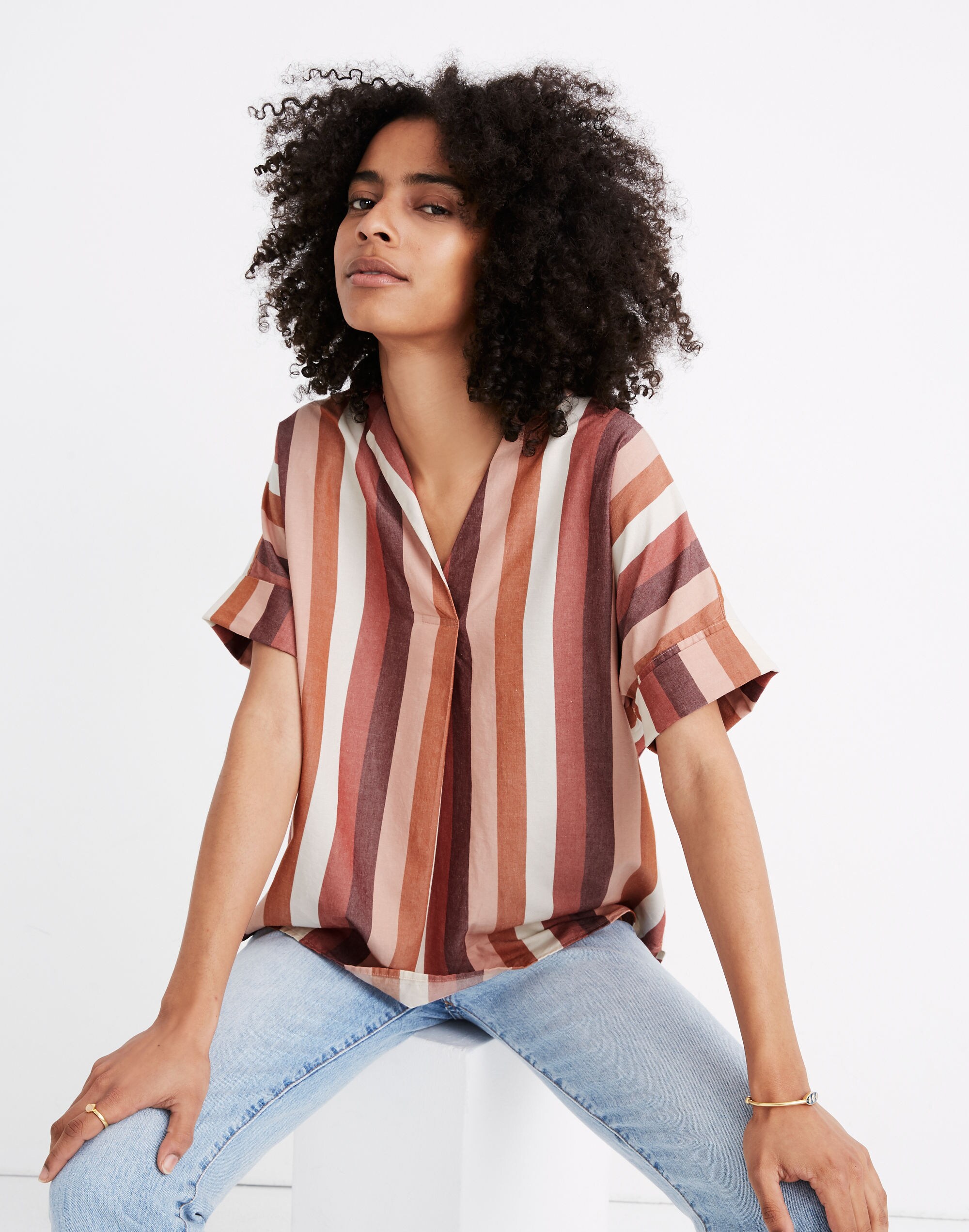 Terracotta Stripe Super Flare Jeans