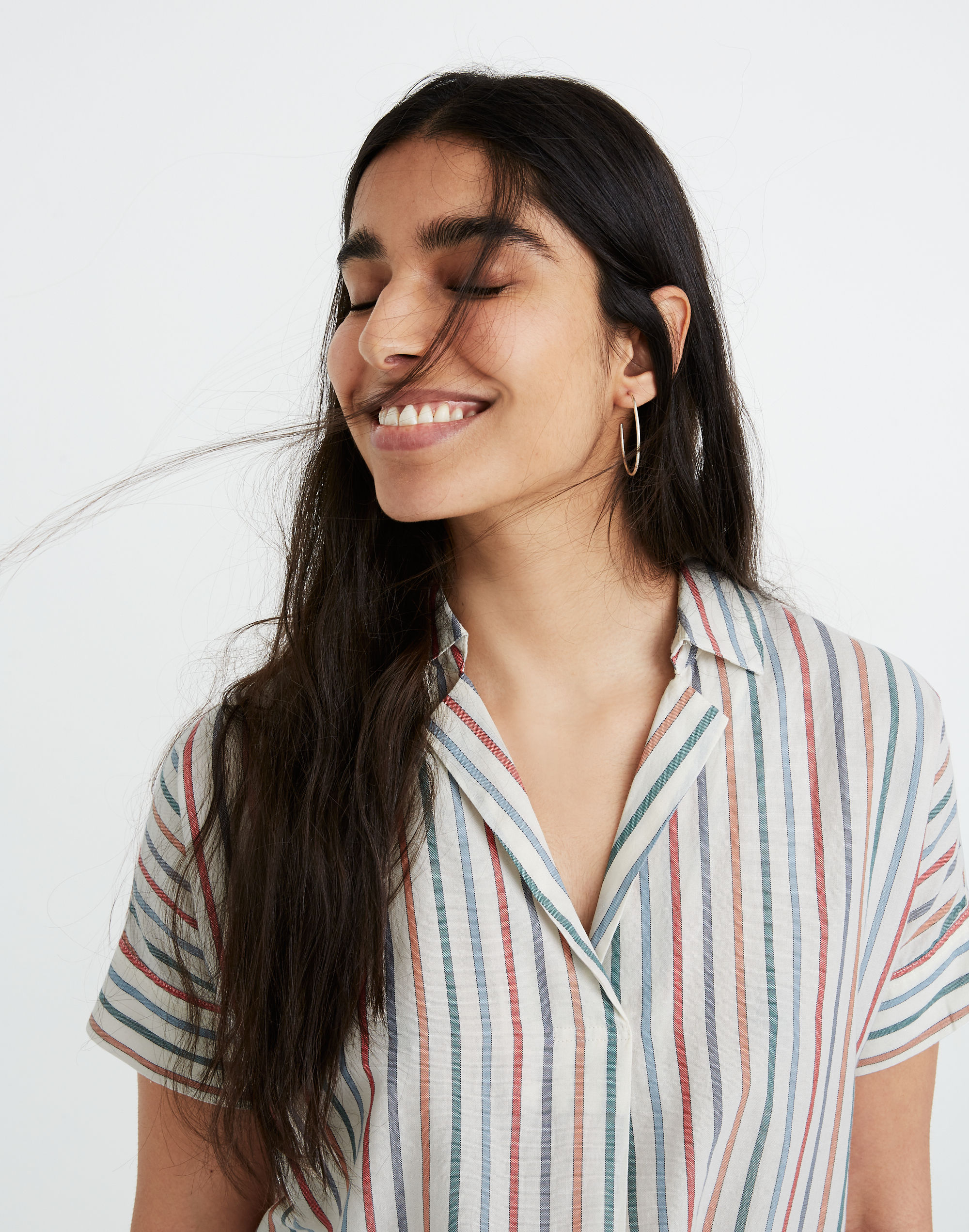 Park Popover Shirt Rainbow Stripe | Madewell