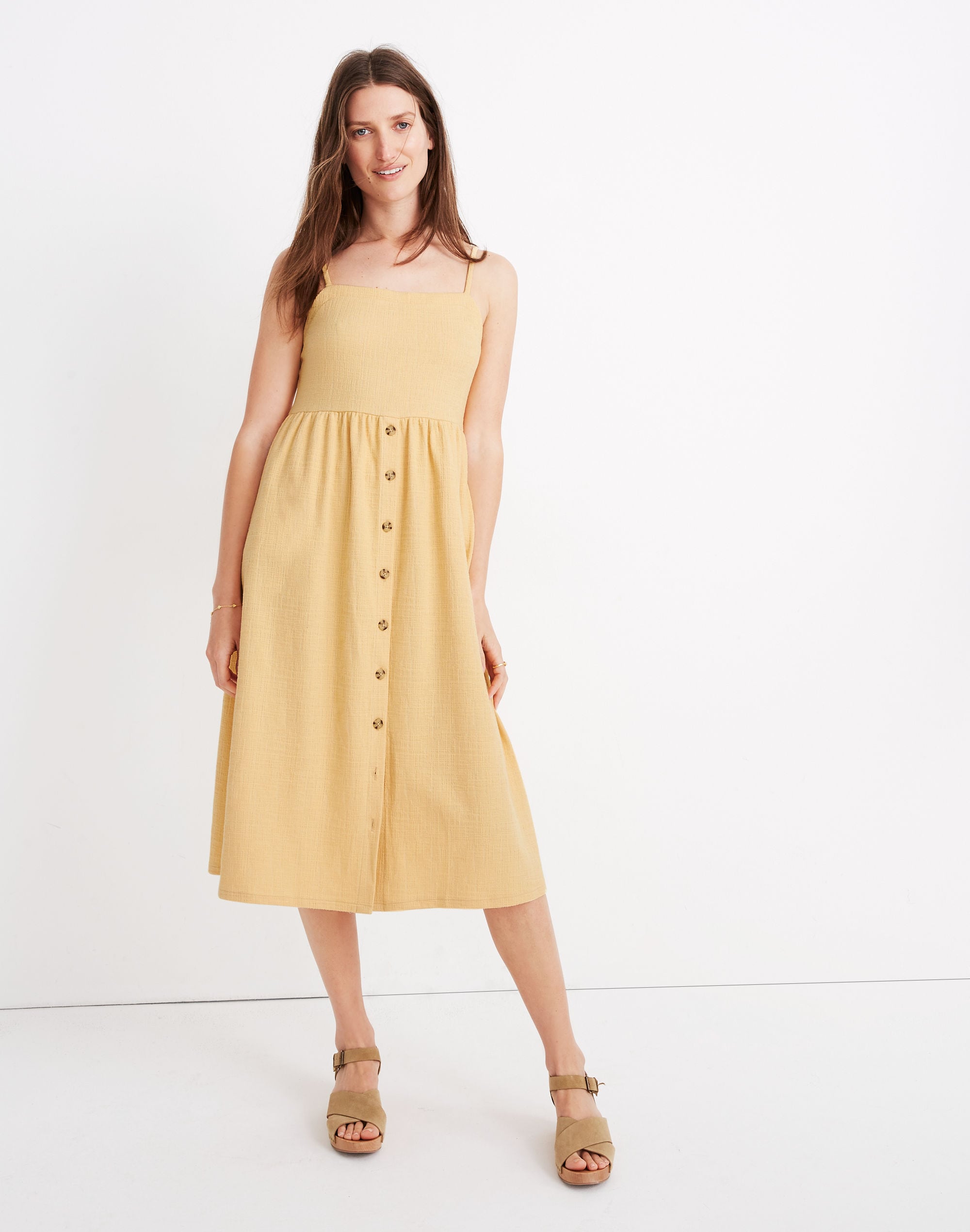 Cami Button-Front Midi Dress