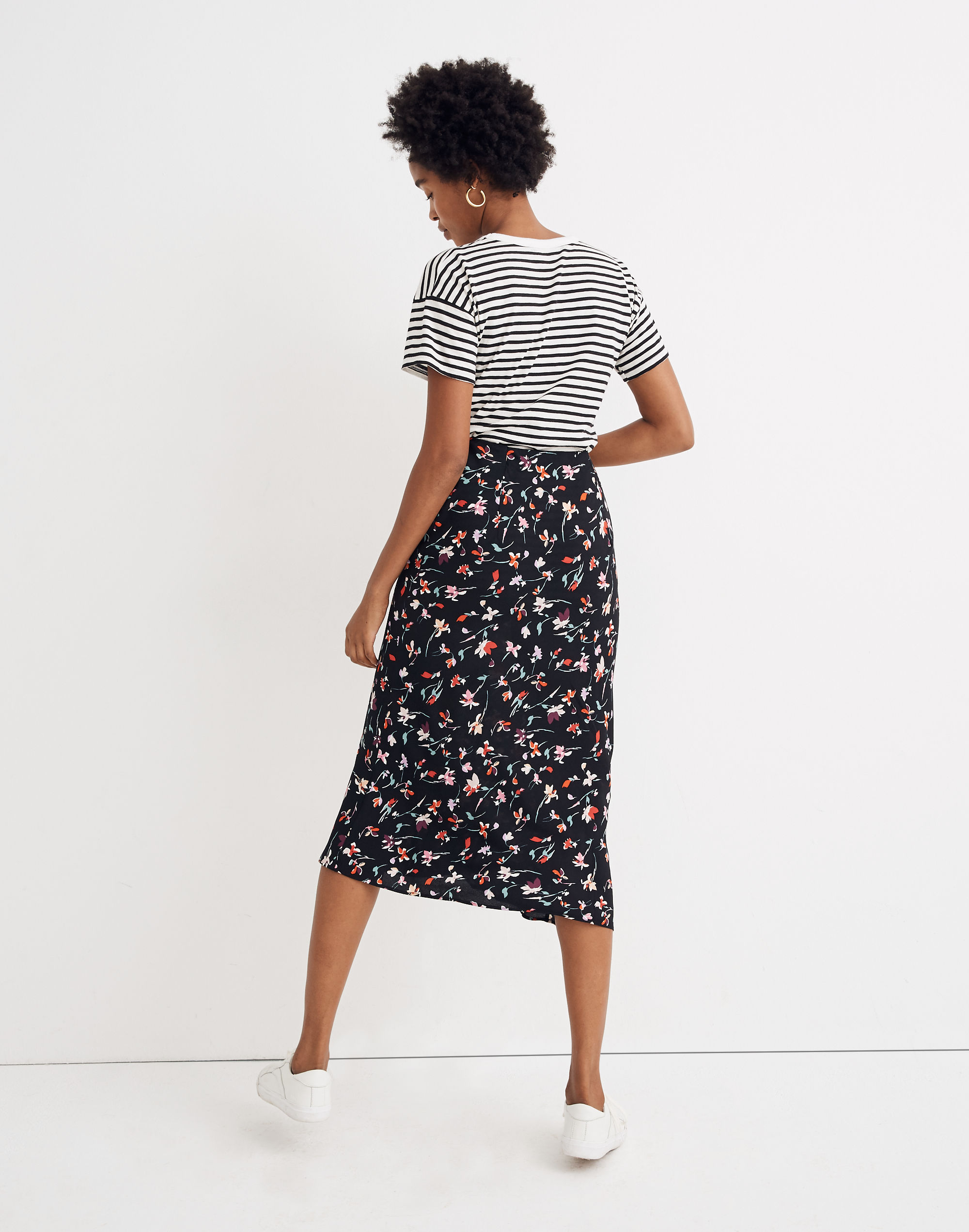 Midi Slip Skirt Drifting Flowers | Madewell