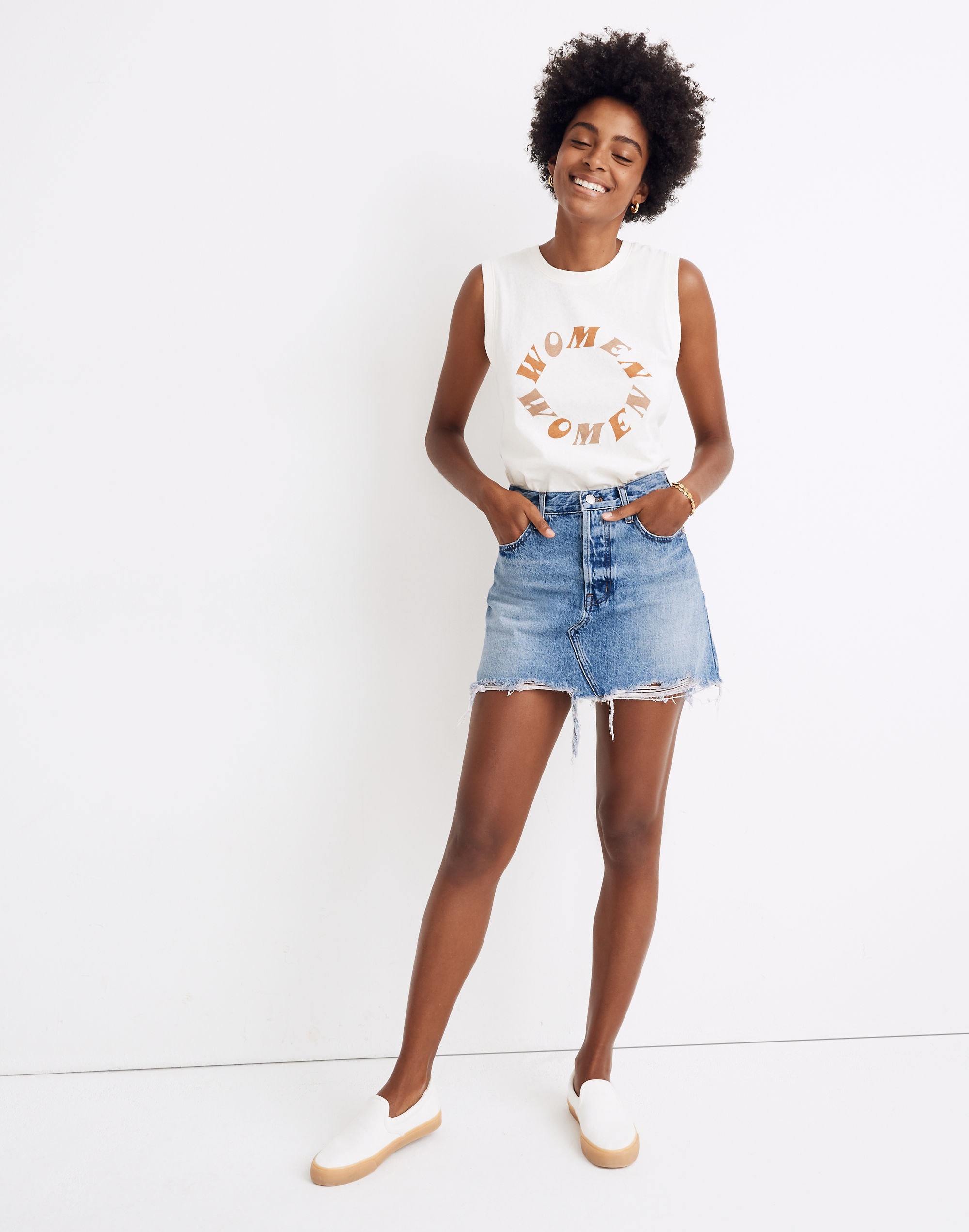 Rigid Denim Relaxed Mini Skirt in Rosehill Wash | Madewell