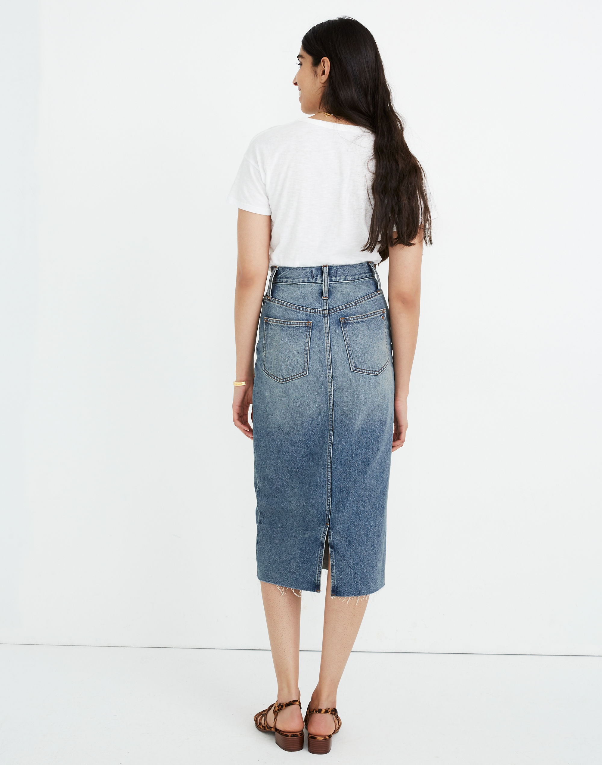 Rigid Denim Midi Skirt Camille Wash | Madewell