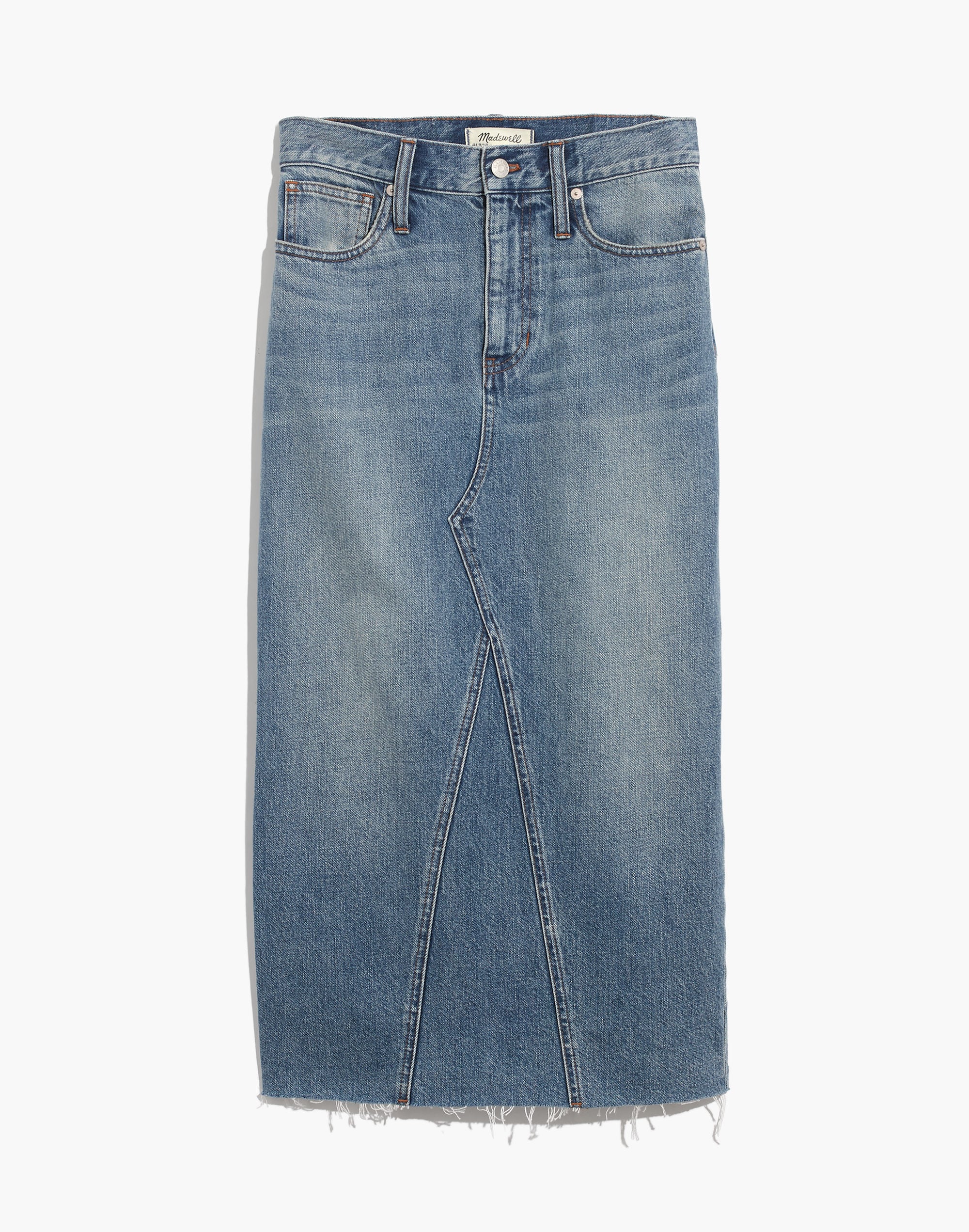 Rigid Denim Midi Skirt Camille Wash | Madewell