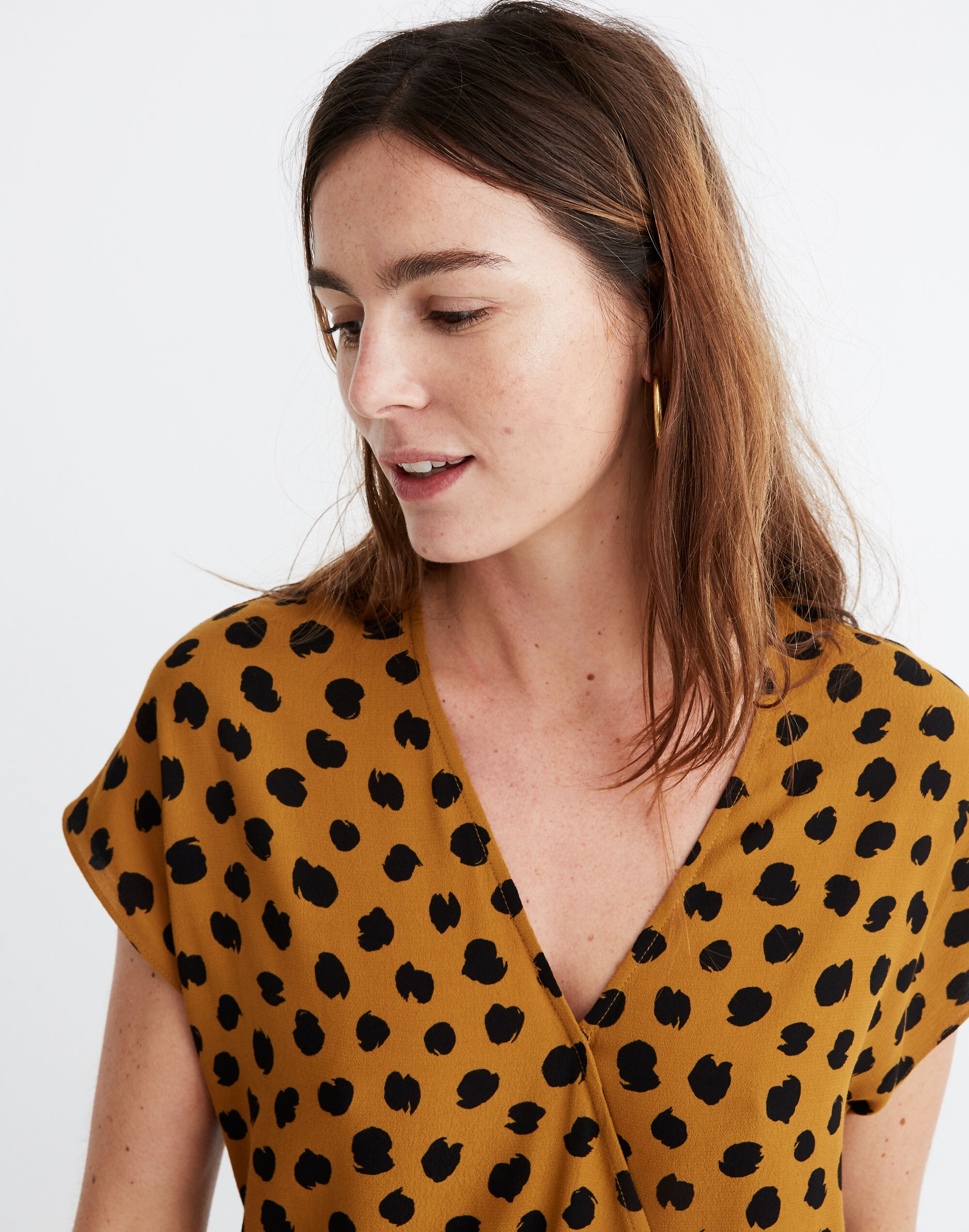 Sash-Tie Wrap Top Painted Spots | Madewell