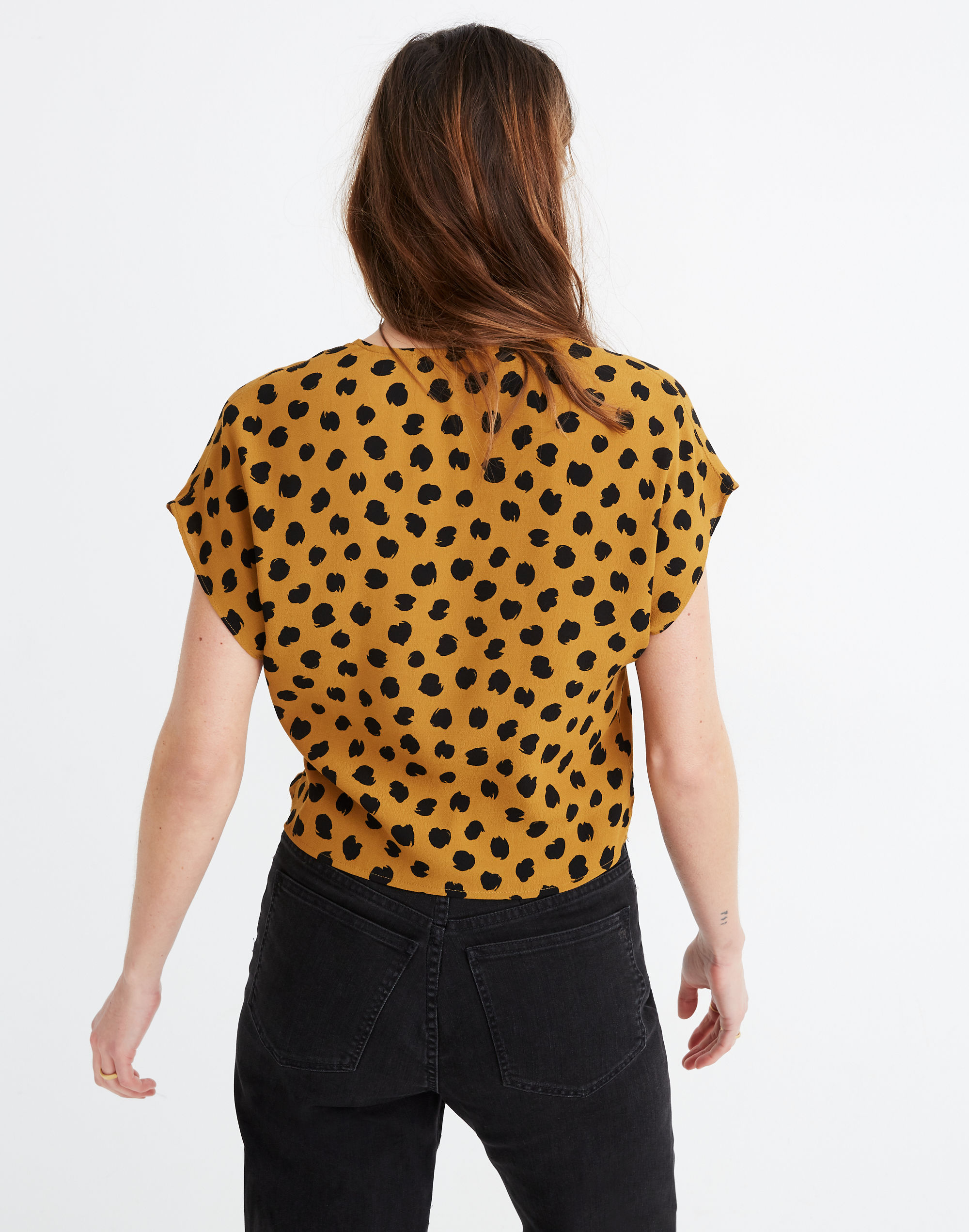 Sash-Tie Wrap Top Painted Spots | Madewell