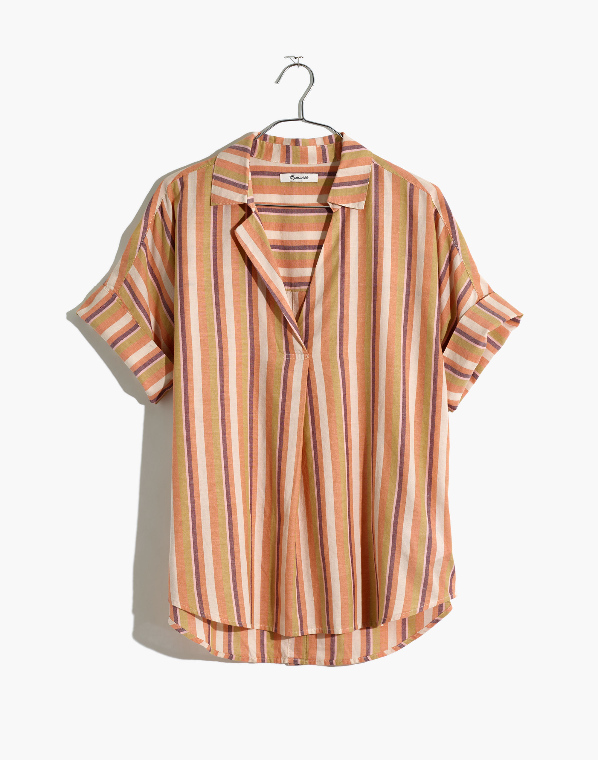 Courier Button-Back Shirt Rainbow Stripe | Madewell