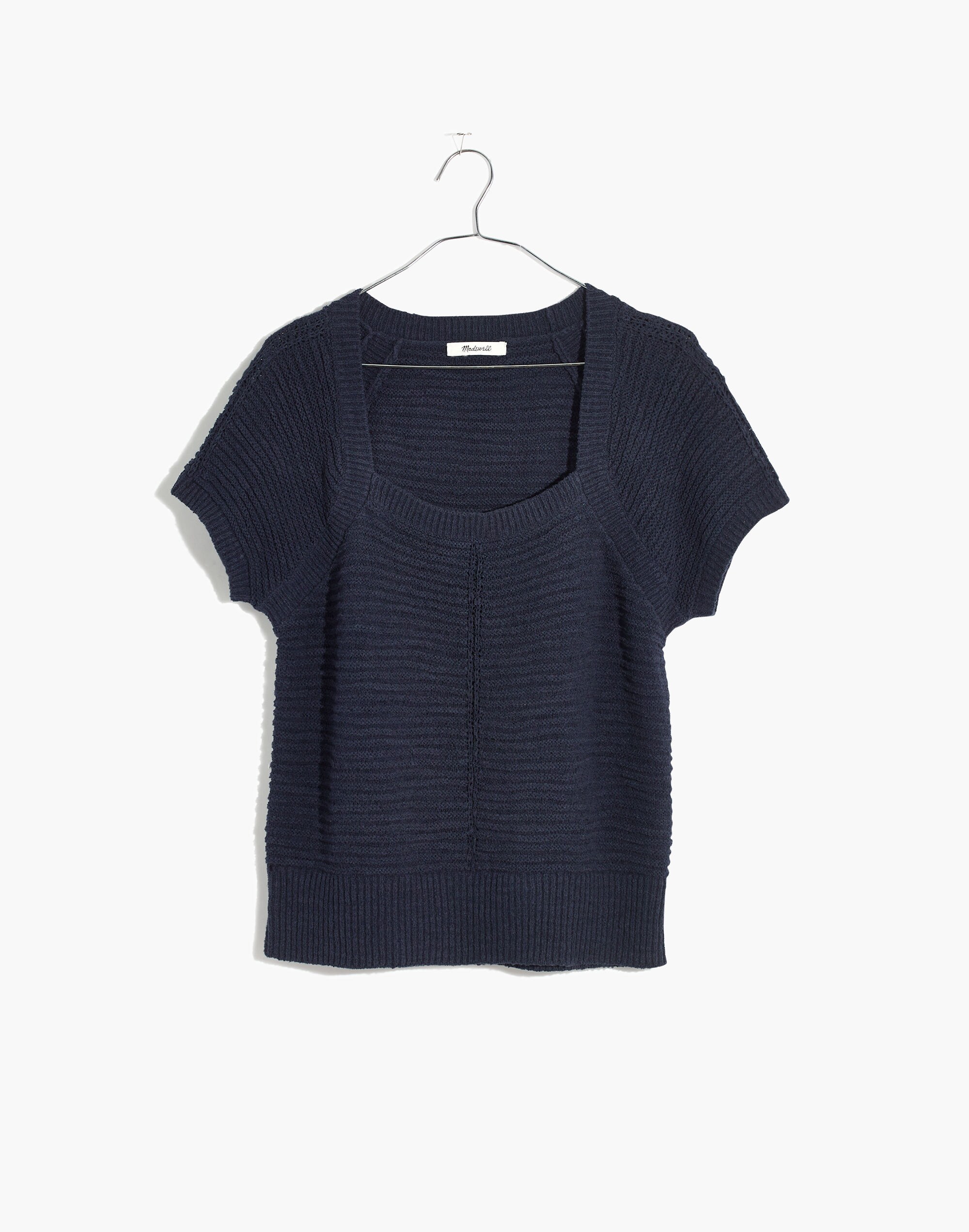Ribbed Square-Neck Sweater