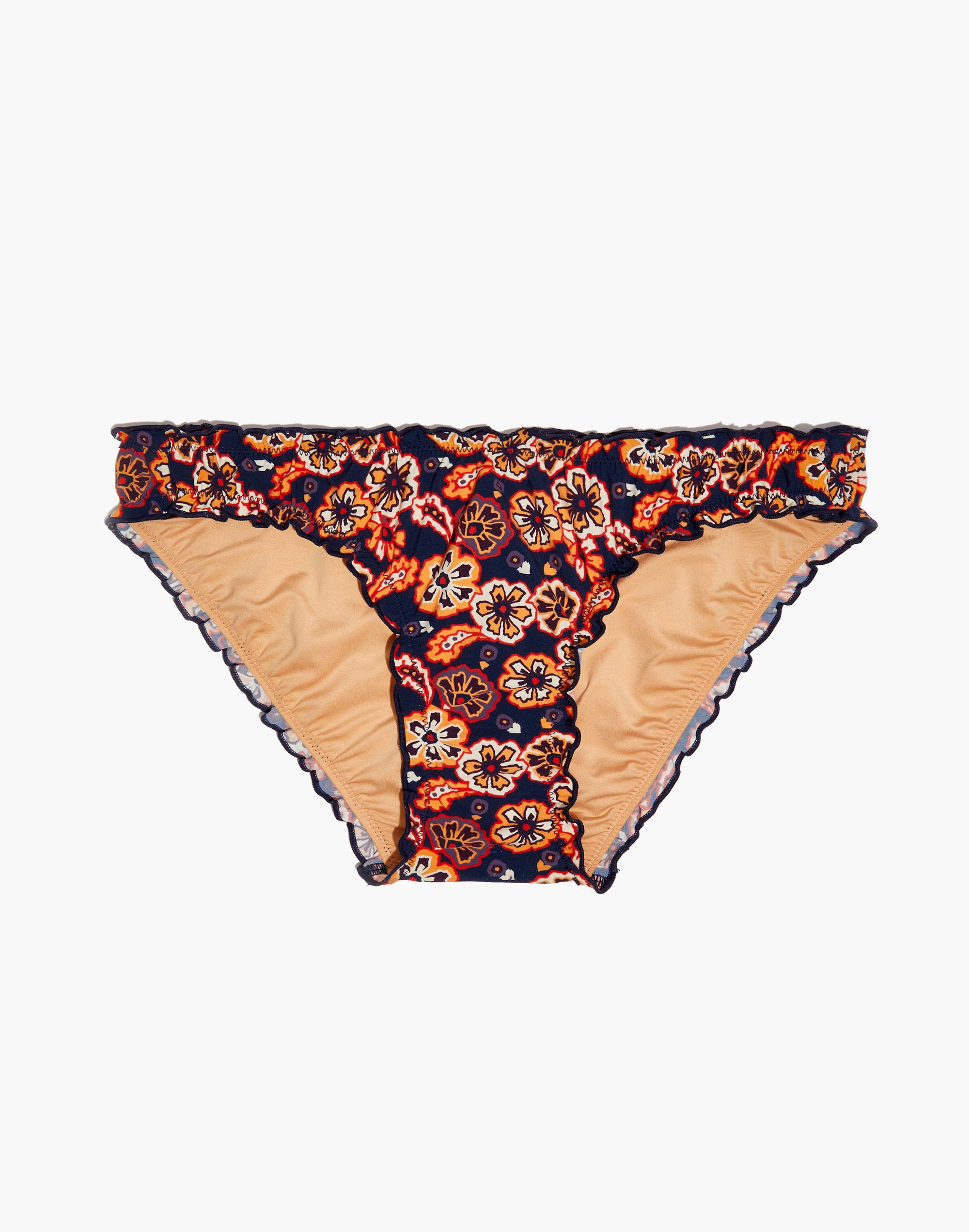 Madewell x Banjanan Ruffled Bikini Bottom Floral Paisley |