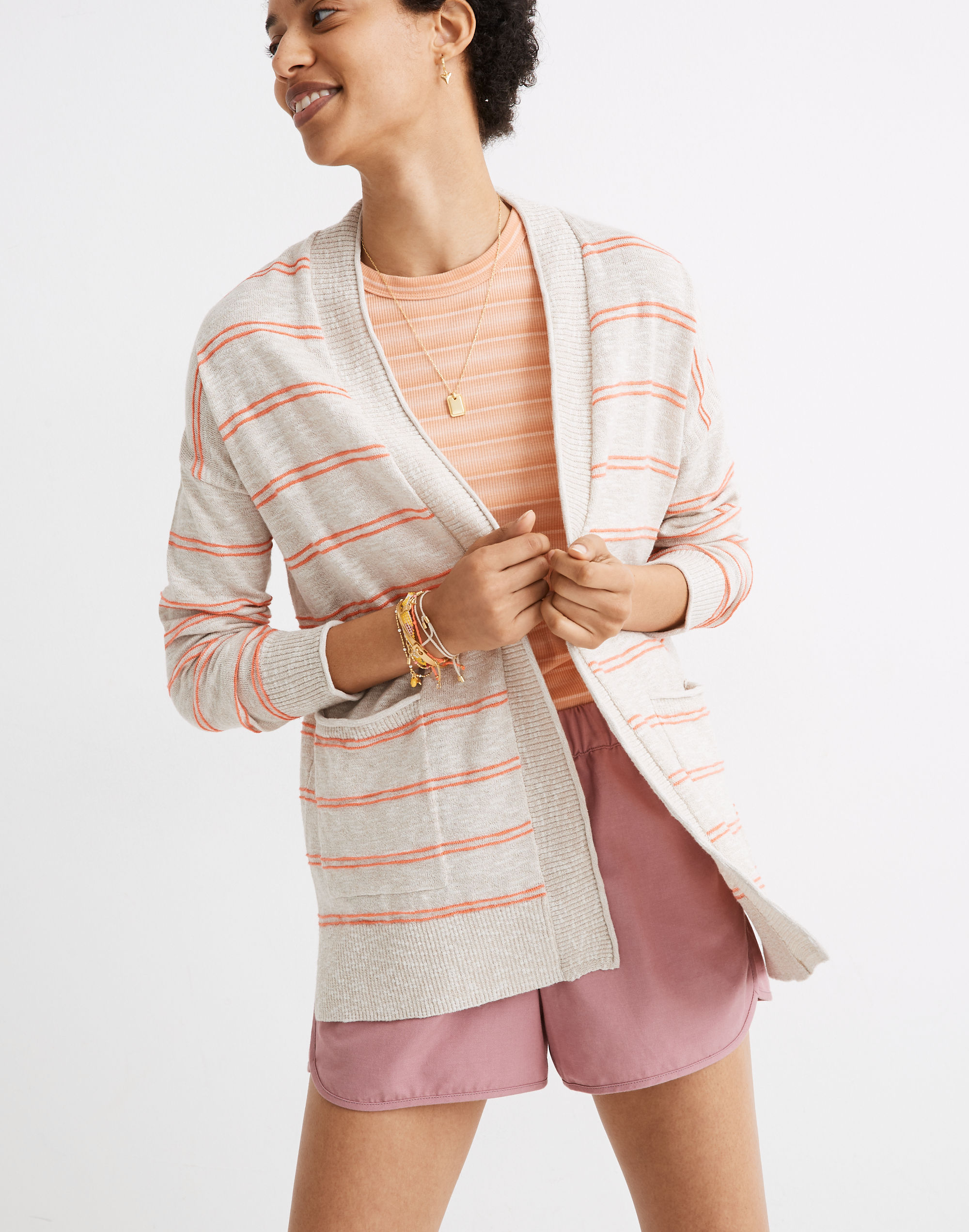 Bradley Cardigan Sweater Textured Stripe | Madewell