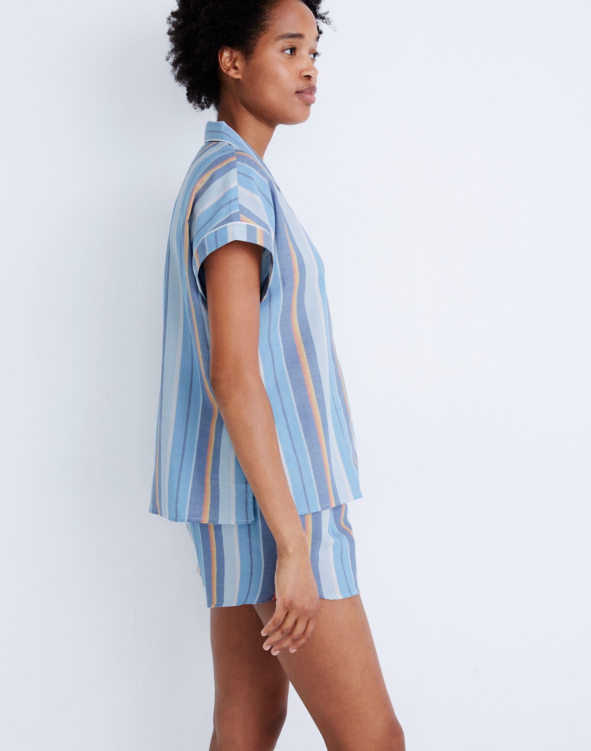 Bedtime Pajama Top Solano Stripe: Colorblock Piping Edition | Madewell