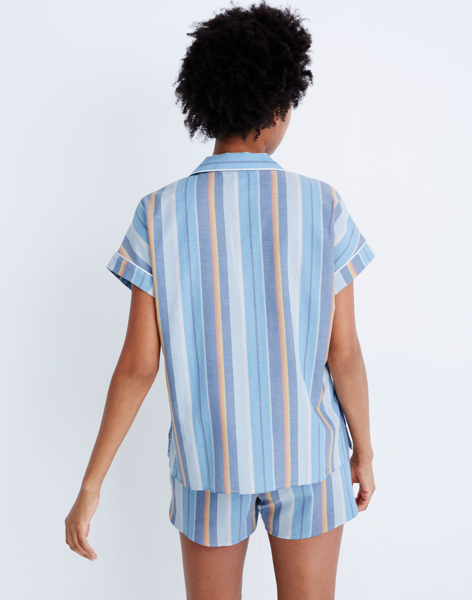 Bedtime Pajama Top Solano Stripe: Colorblock Piping Edition | Madewell