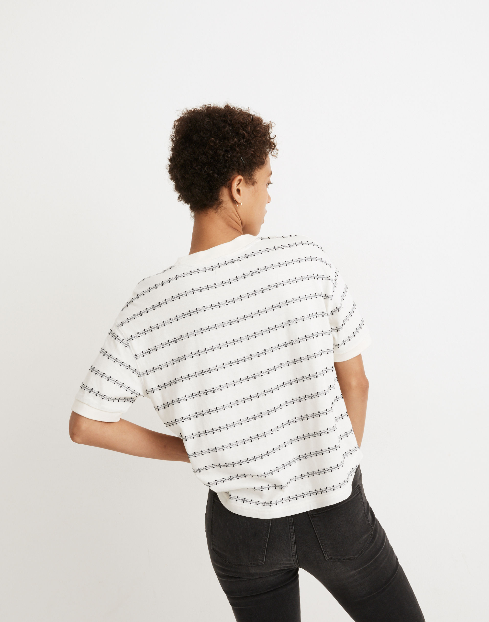 Everyday Crop Tee in Jacquard Stripe | Madewell