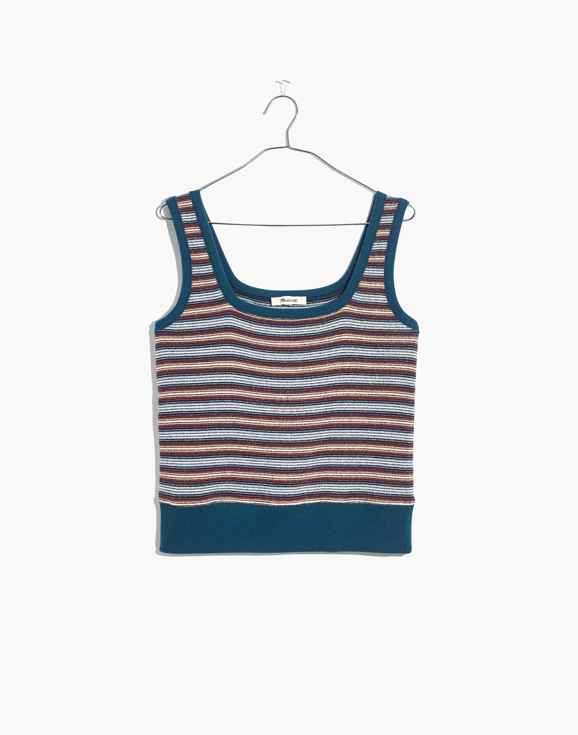 Striped Textural Square-Neck Tank Top | Madewell