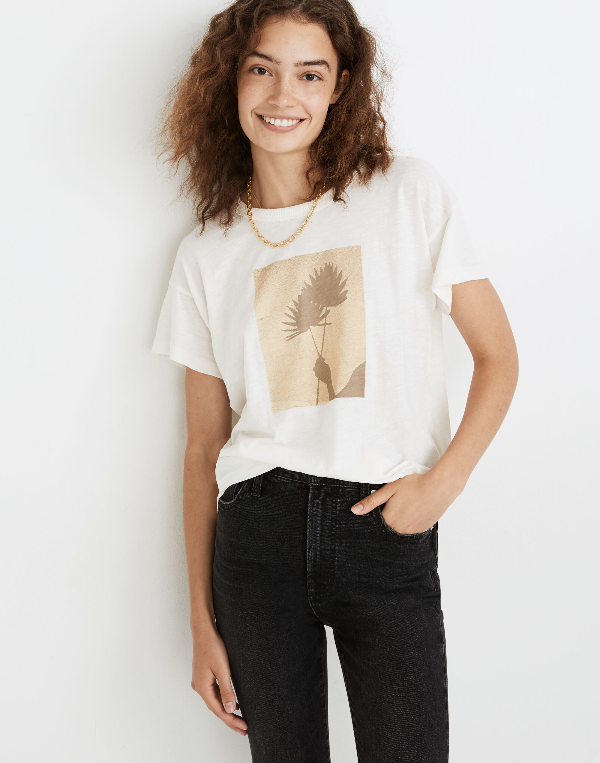 Rooftop Garden Graphic Whisper Cotton Rib-Crewneck Tee