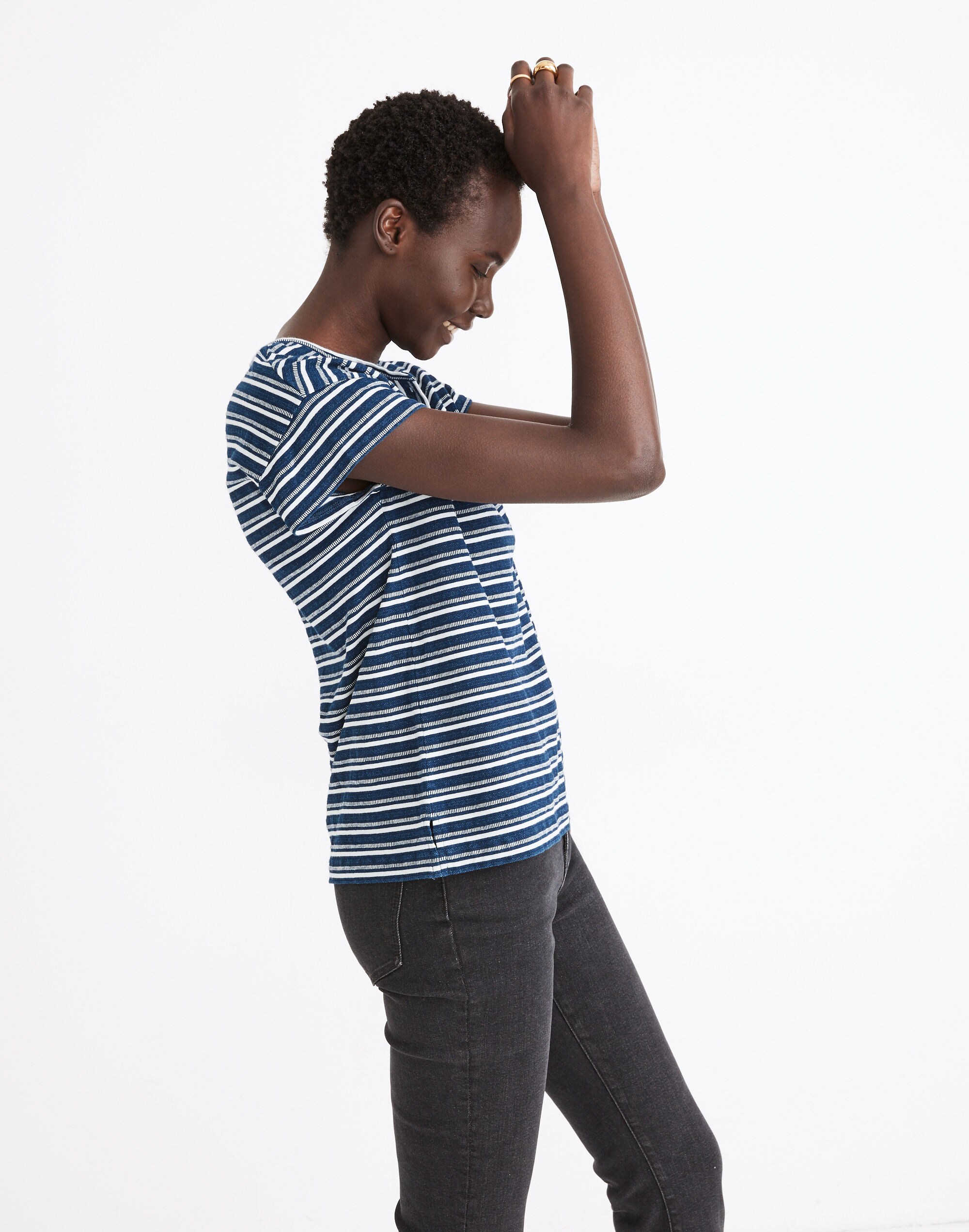 Brother Henley Tee Indigo Stripe | Madewell