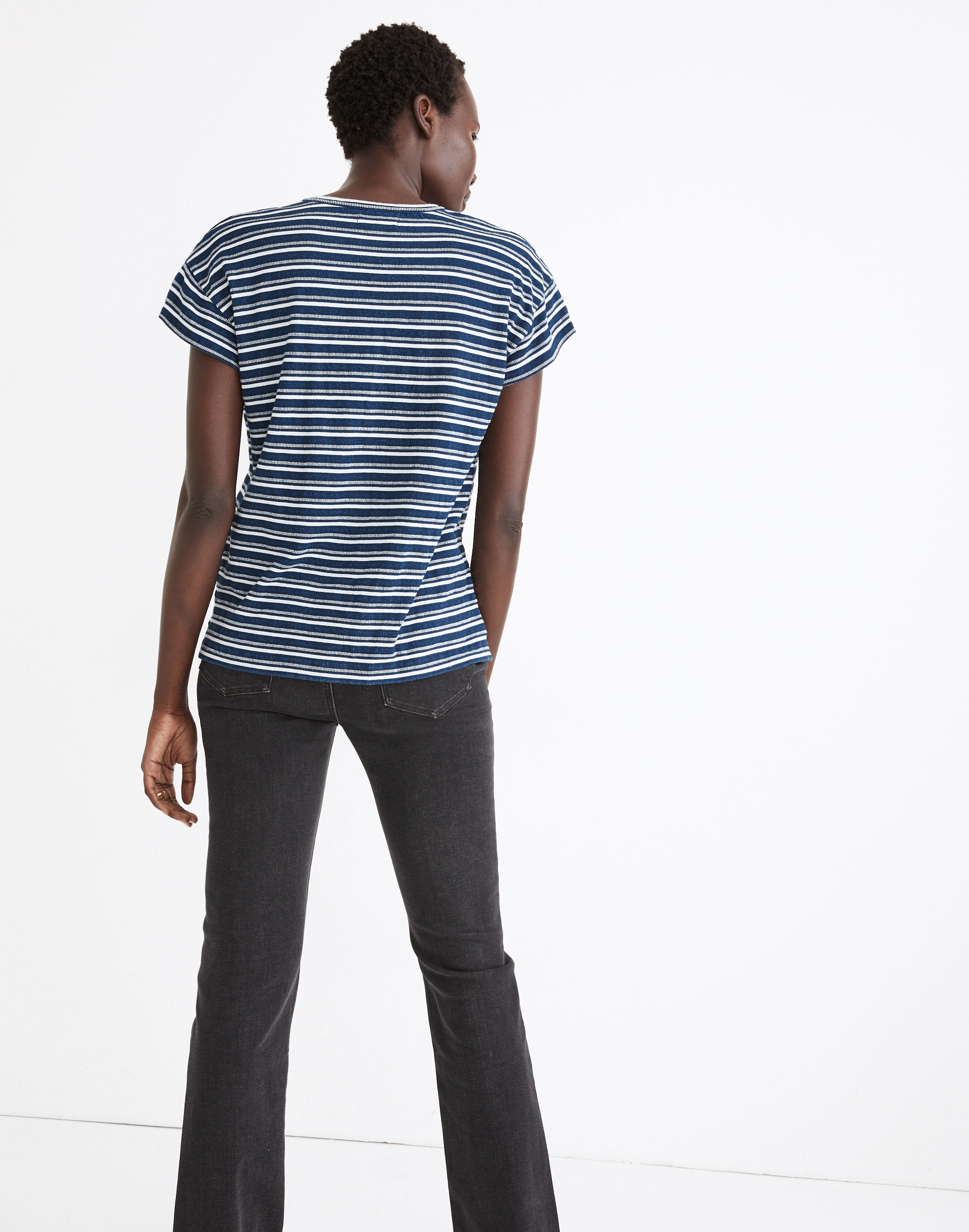 Brother Henley Tee Indigo Stripe | Madewell