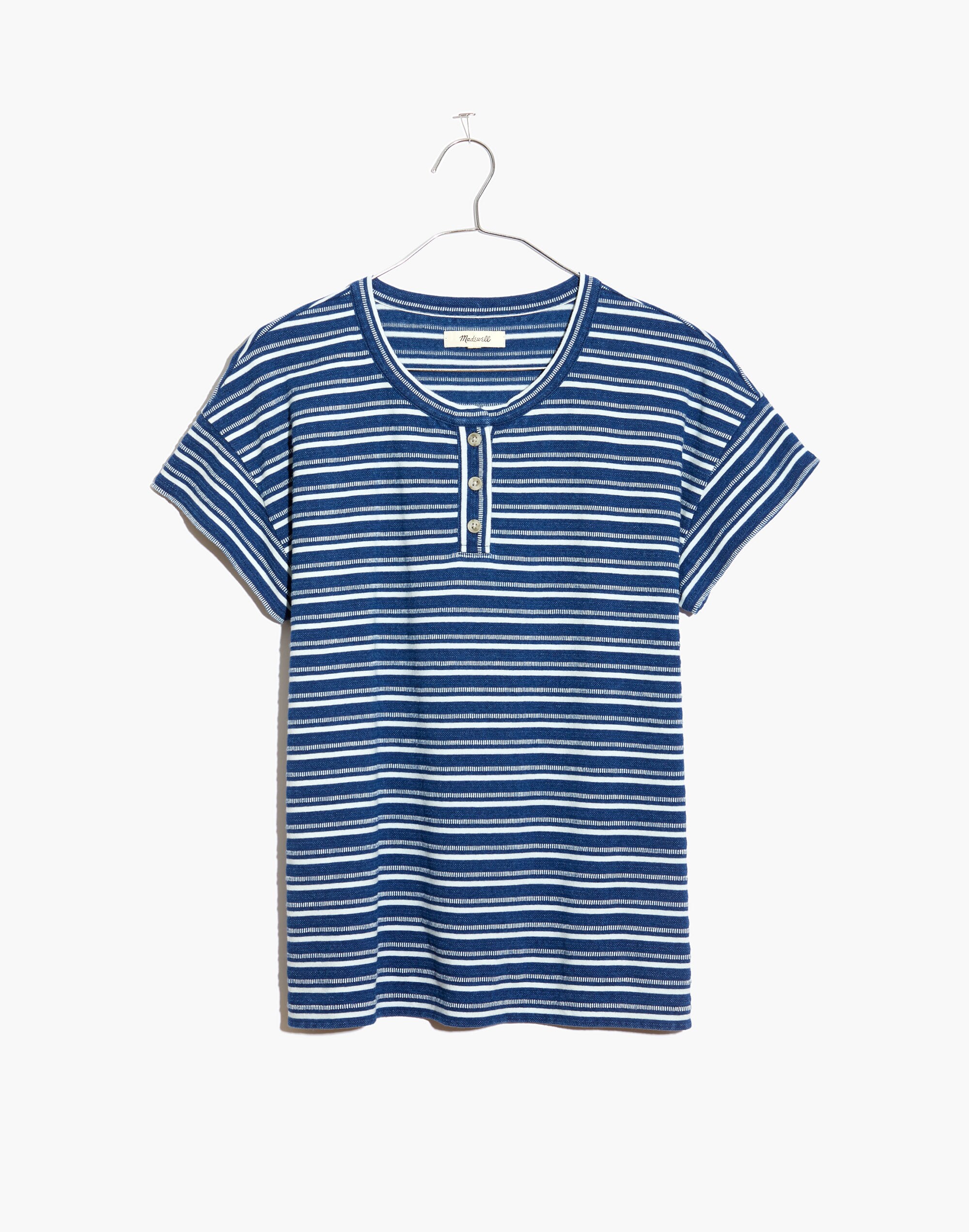 Brother Henley Tee Indigo Stripe | Madewell