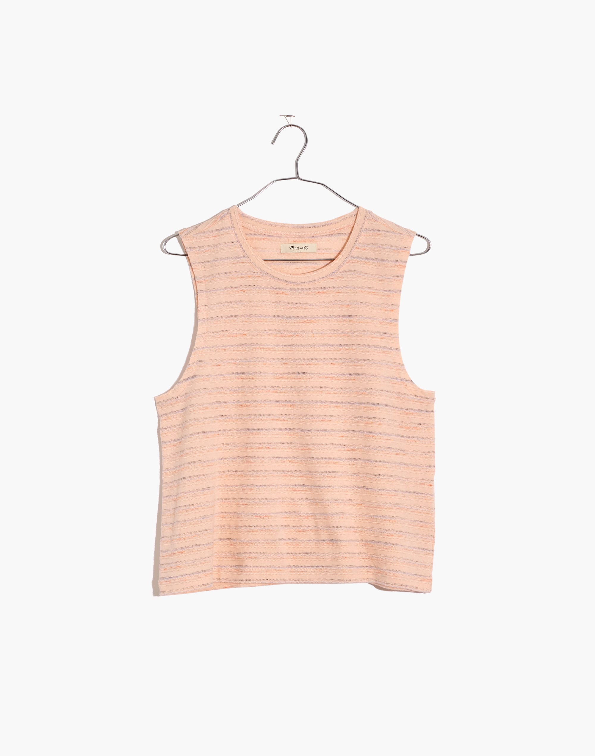 Raw-Edged Hangout Muscle Tank Textured Stripe | Madewell