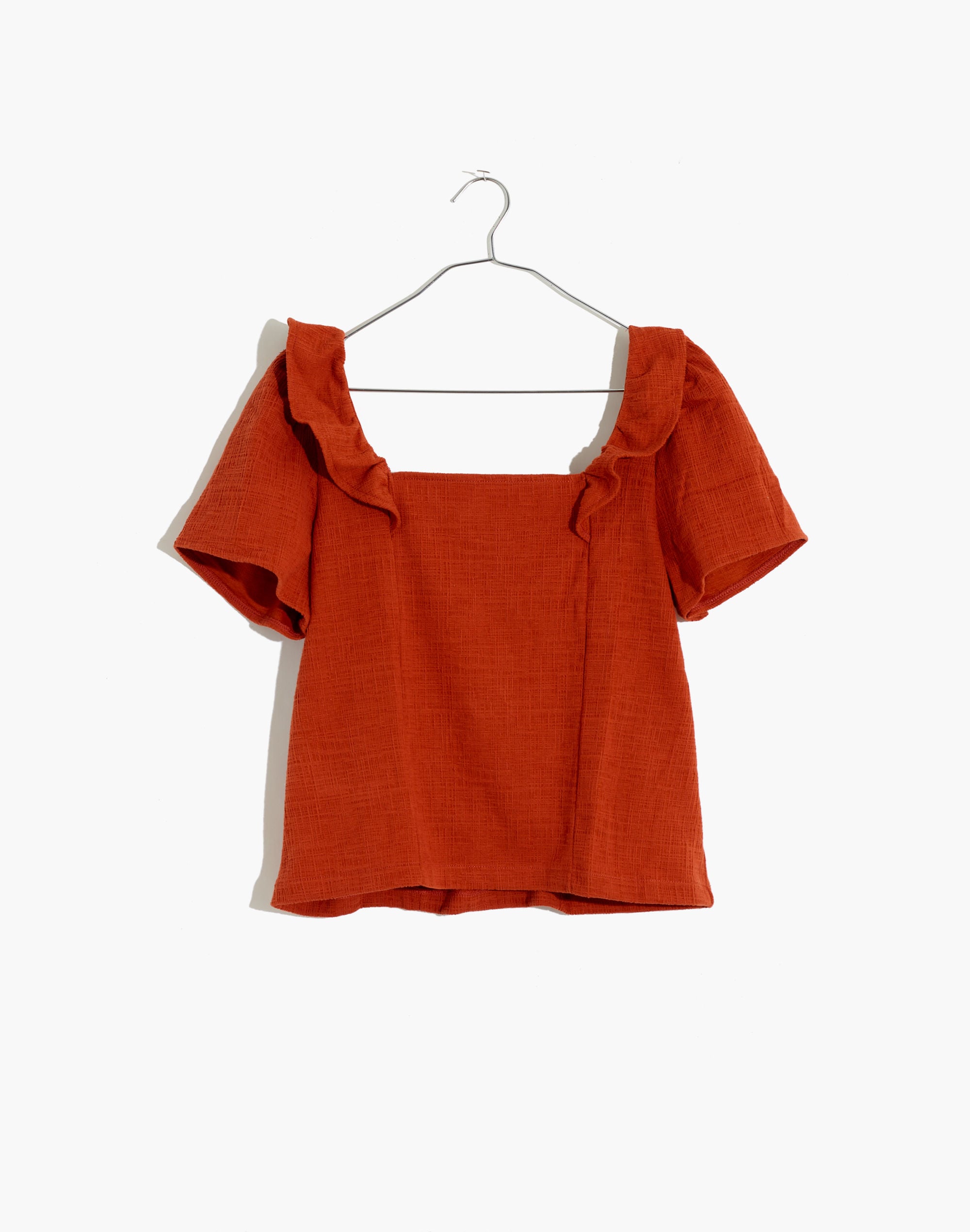 Crosshatch Ruffled Top | Madewell