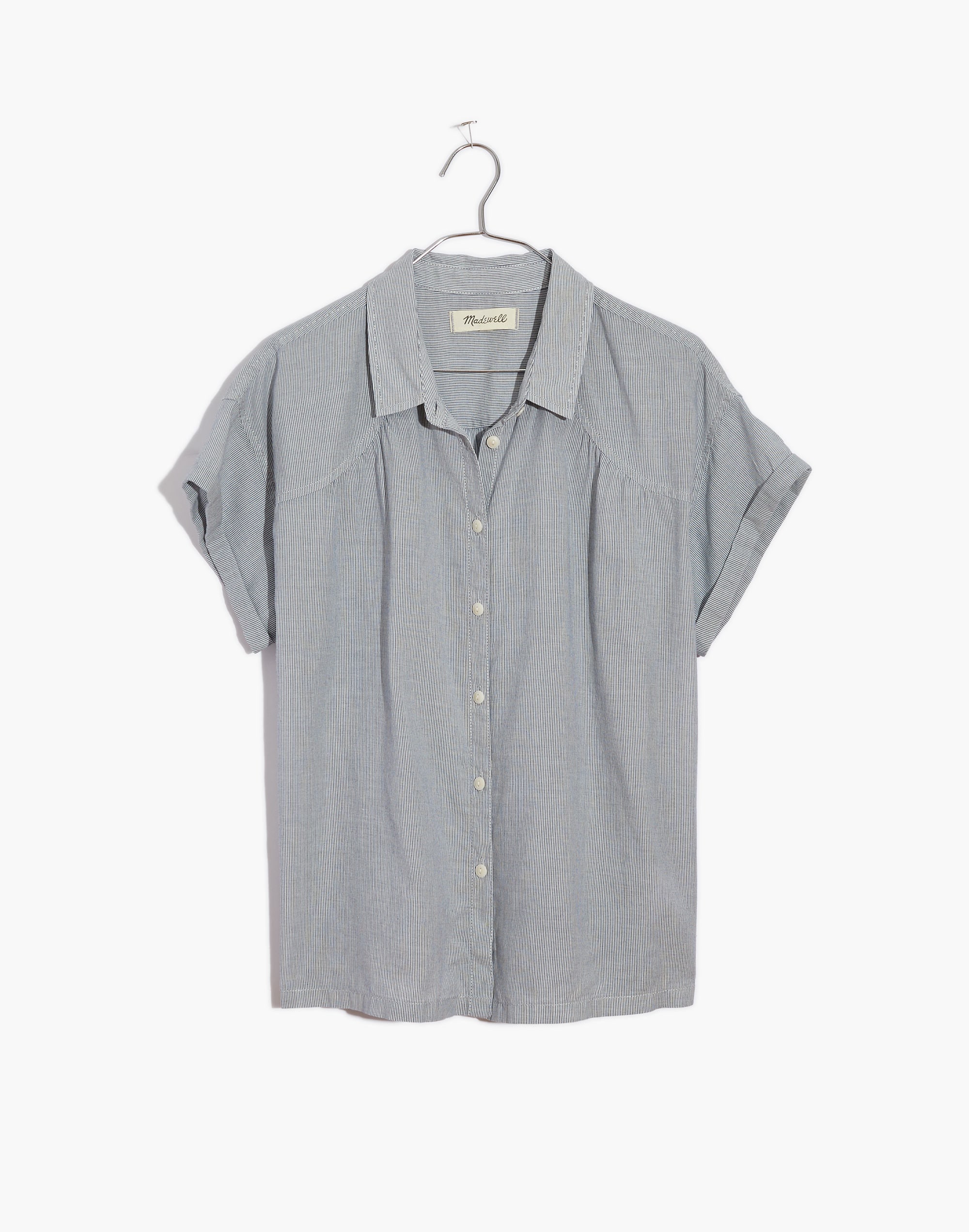 Striped Shirred Button-Up Shirt | Madewell