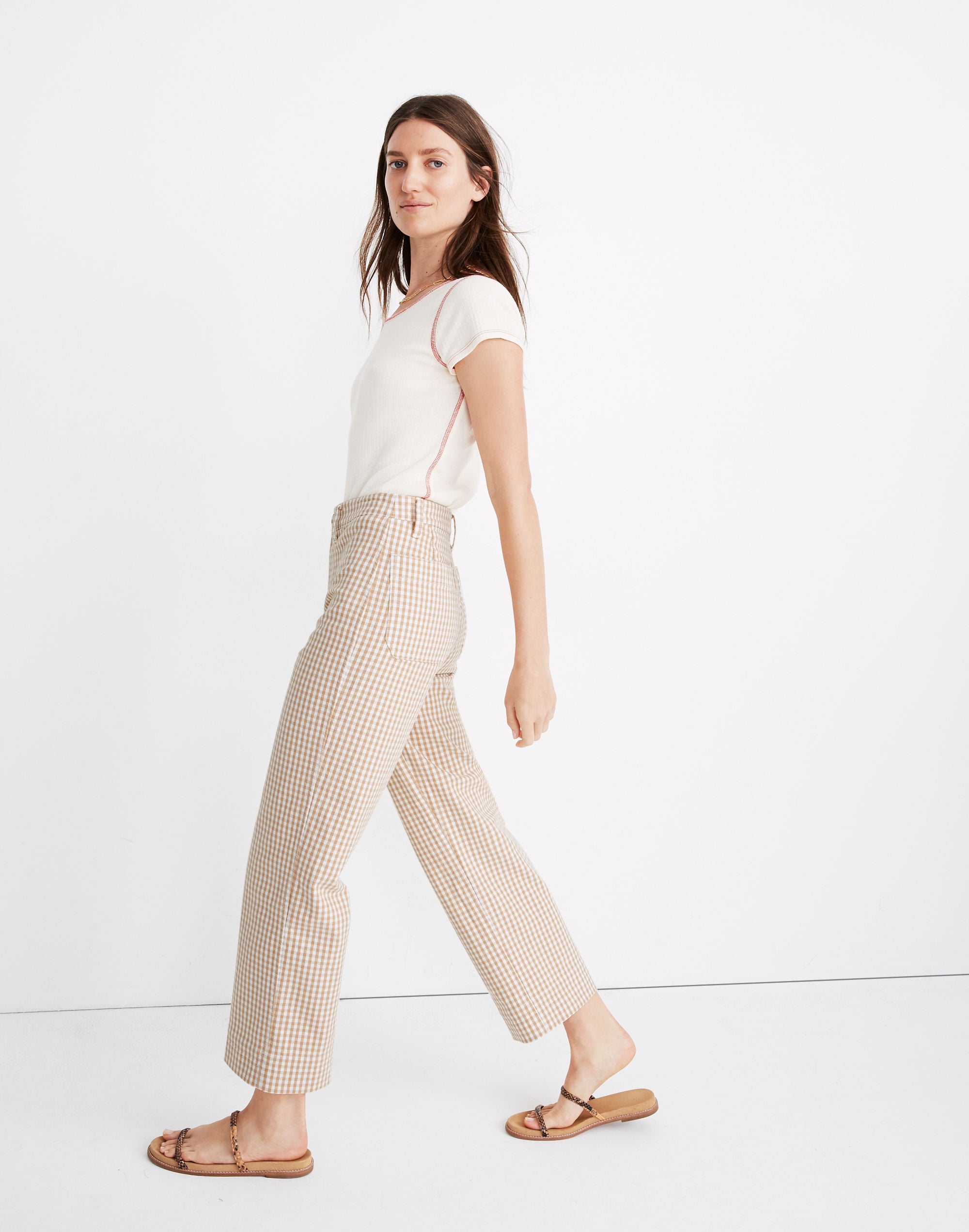 Slim Emmett Wide-Leg Pants in Gingham Check | Madewell