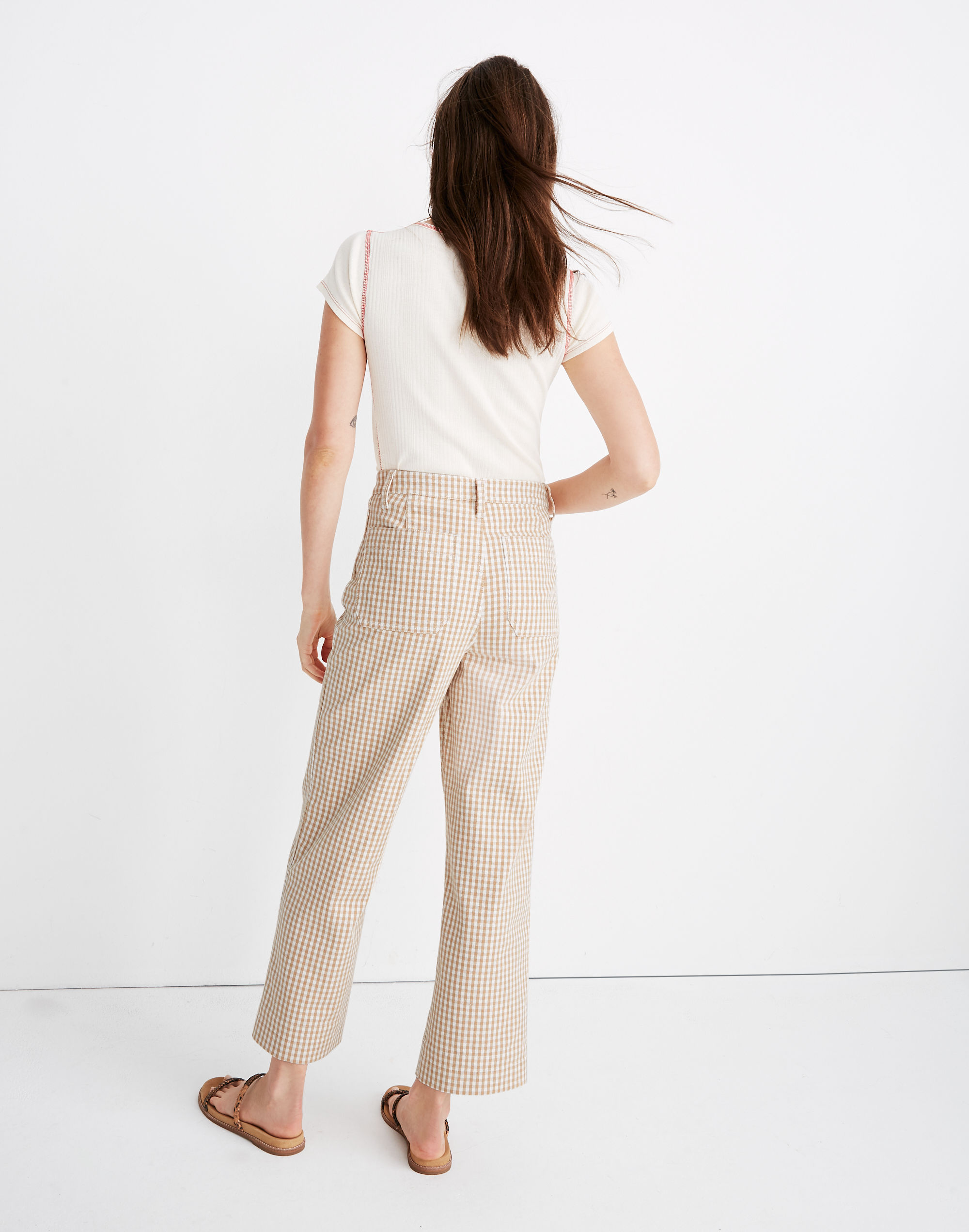 Slim Emmett Wide-Leg Pants in Gingham Check | Madewell