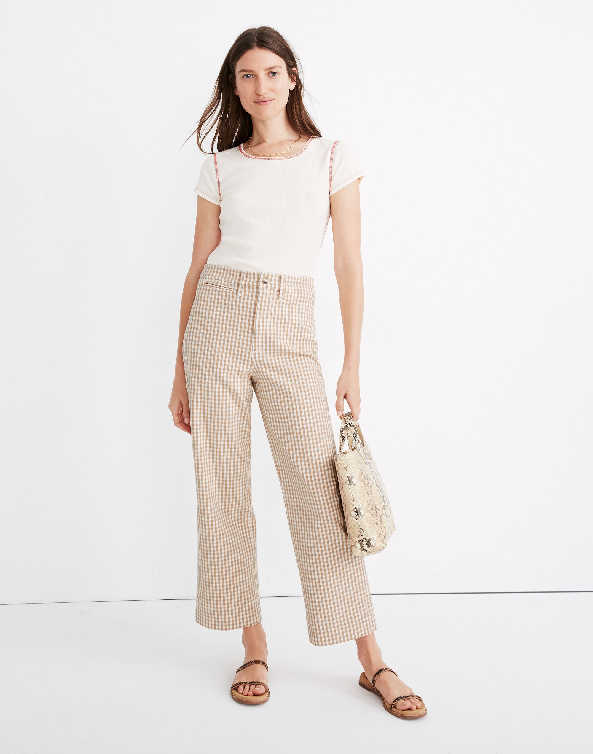 Slim Emmett Wide-Leg Pants in Gingham Check | Madewell