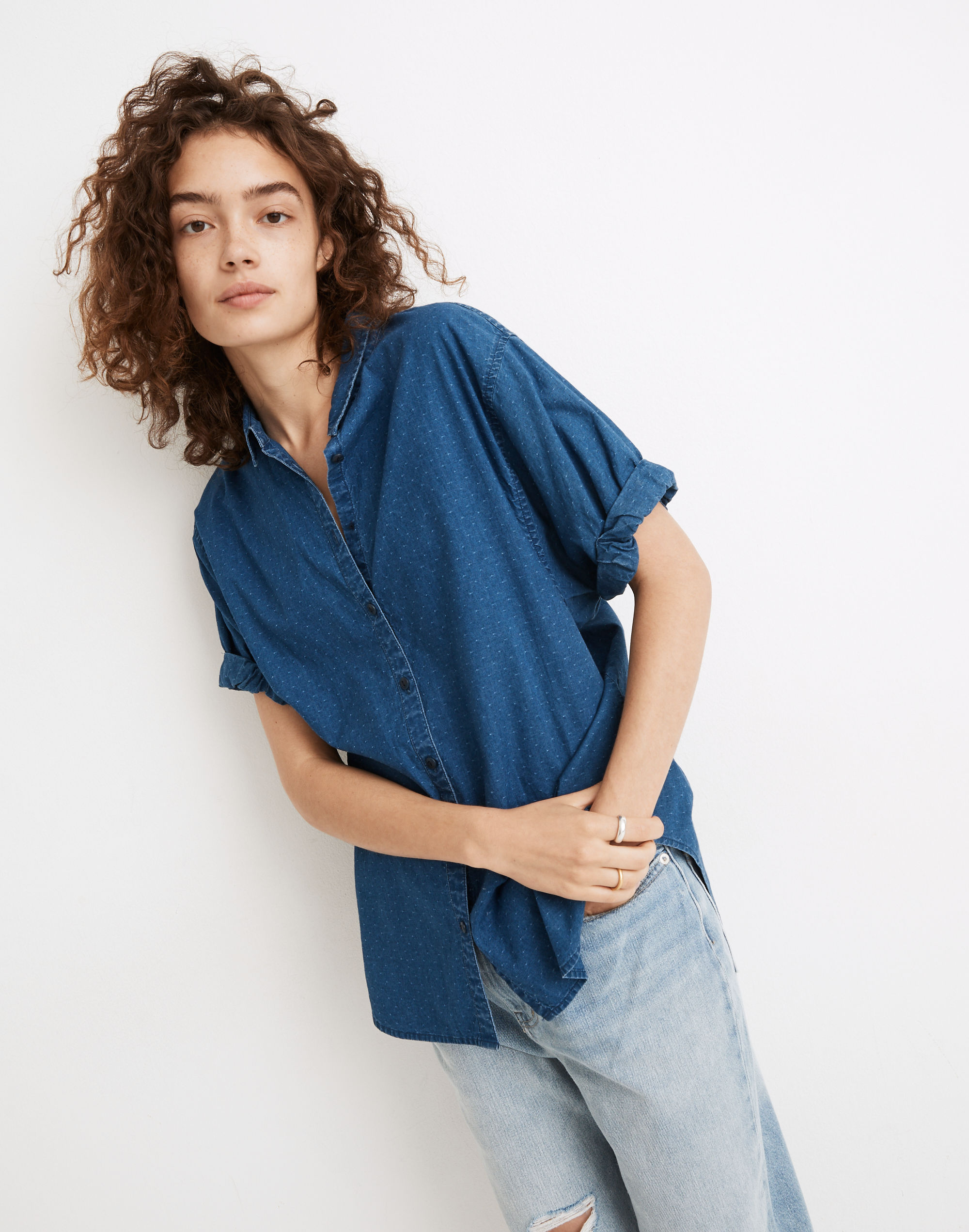 Central Shirt in Bright Indigo