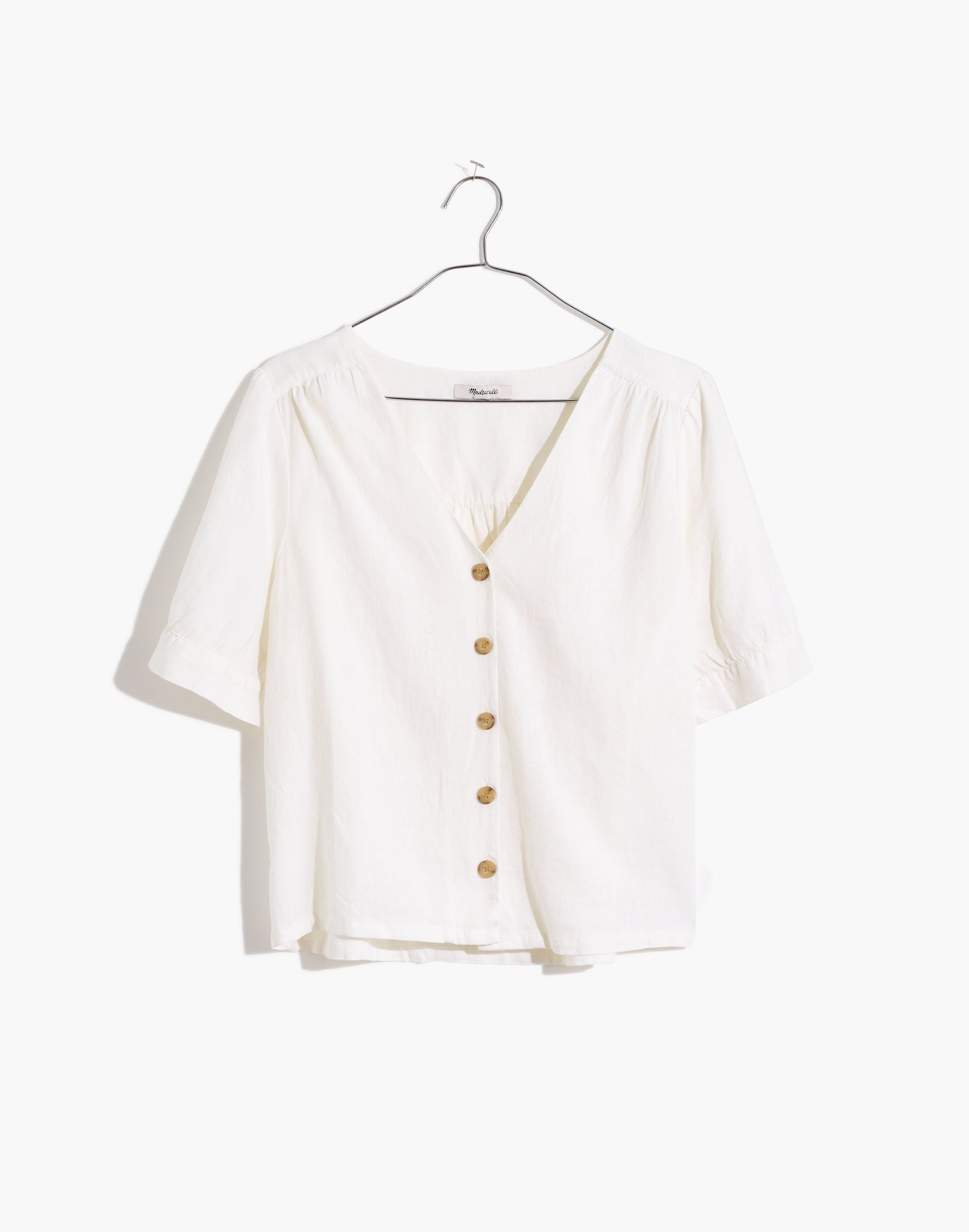 Linen-Blend Plaza Button-Front Shirt | Madewell