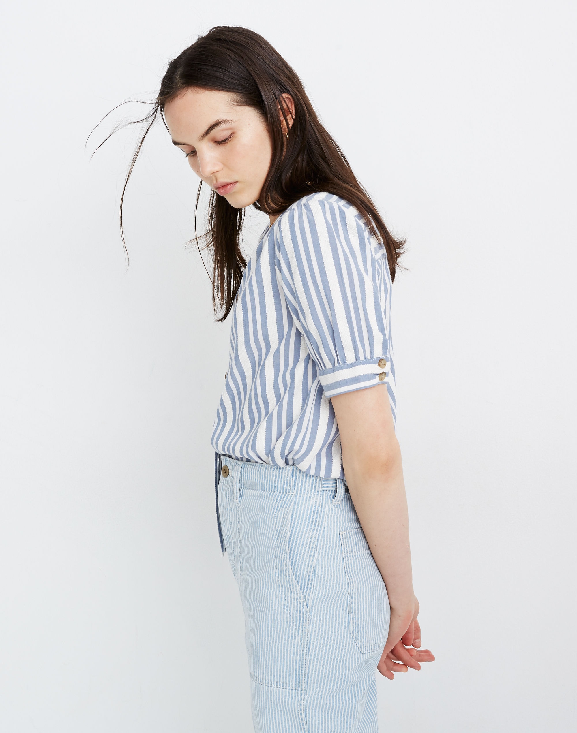 Plaza Button-Front Shirt in Stripe | Madewell