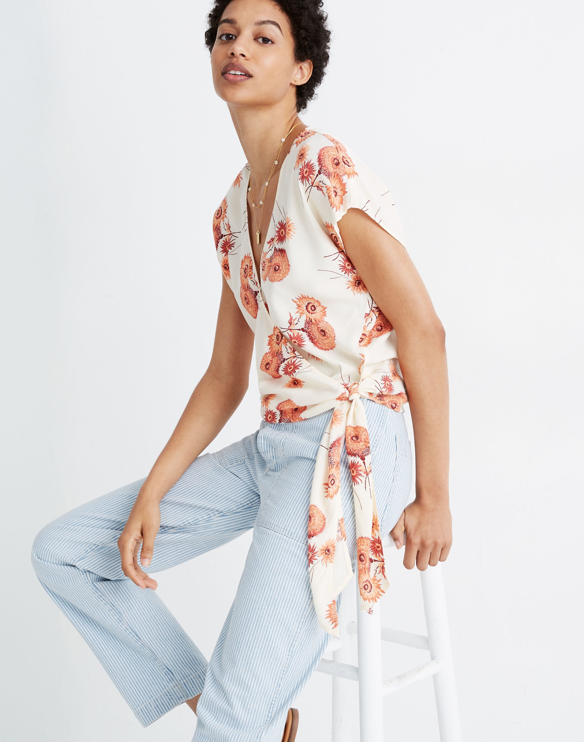 Sash-Tie Wrap Top Dutch Dandelions | Madewell